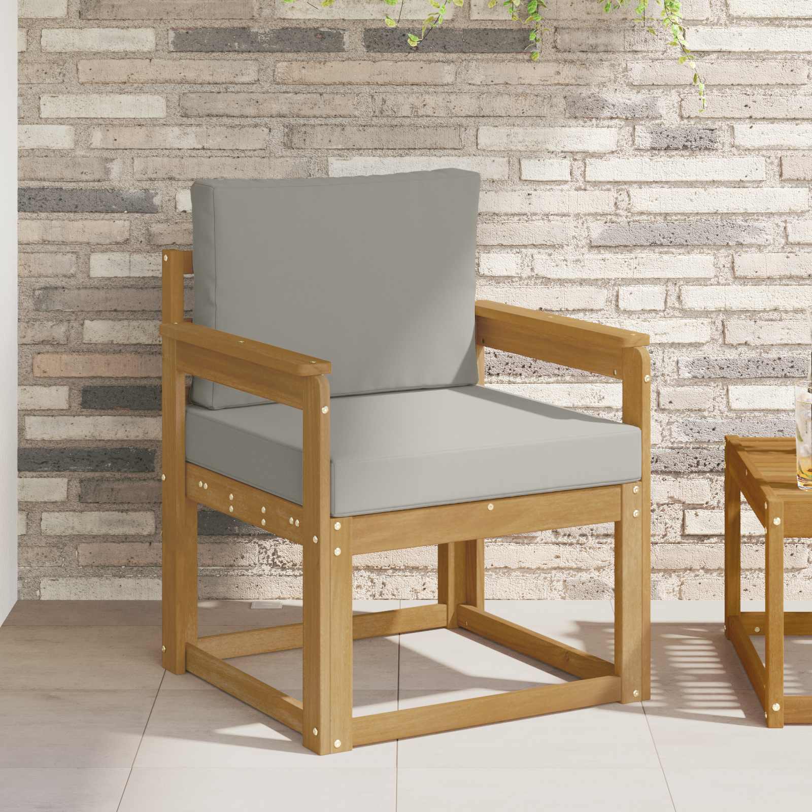 2 Stück Outdoor-Sofagarnitur Polyester Weiß und Hellgrau
