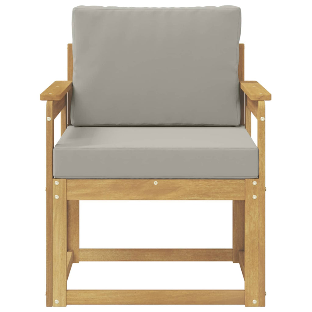 2 Stück Outdoor-Sofagarnitur Polyester Weiß und Hellgrau
