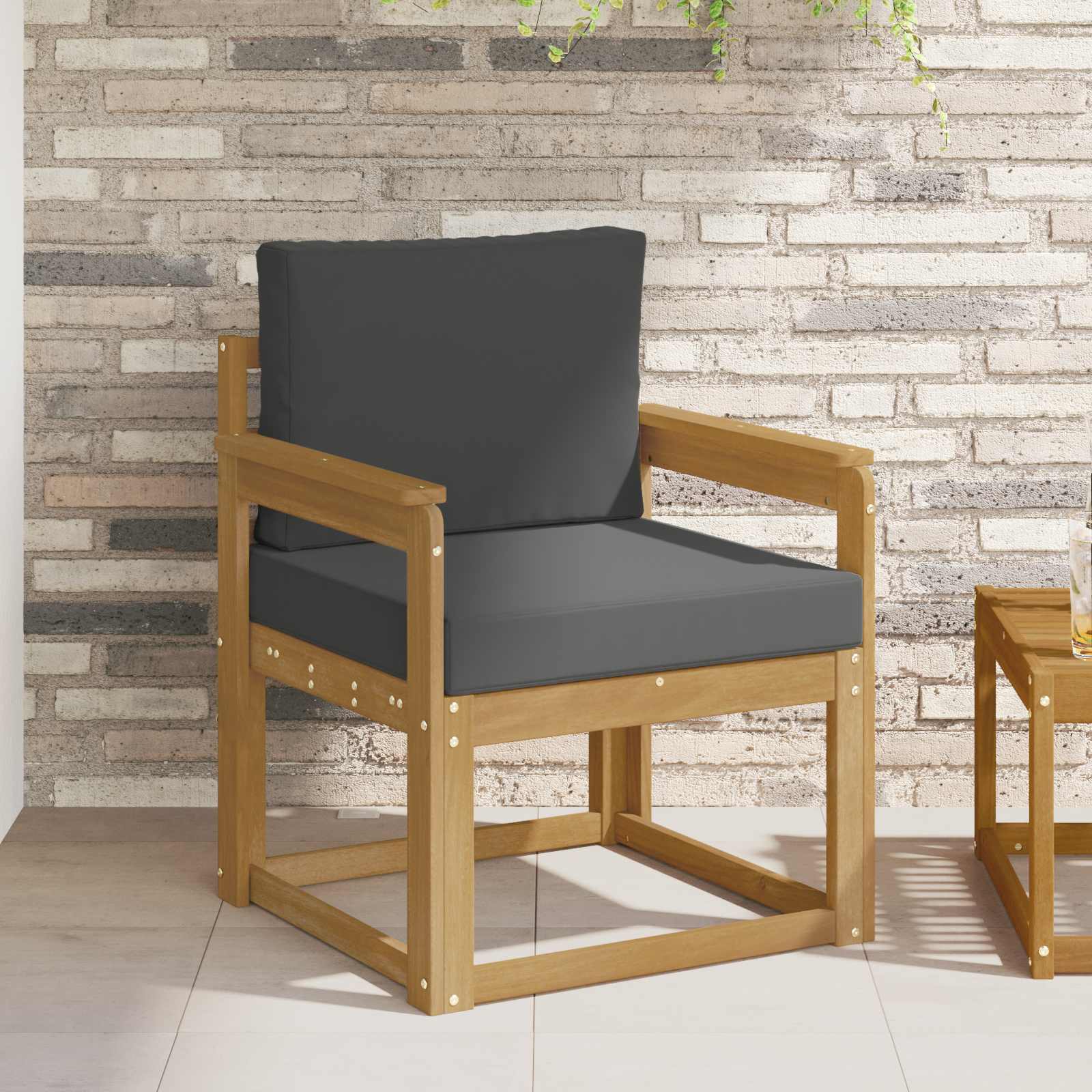 2 Stück Outdoor-Sofagarnitur Polyester Weiß und Anthrazit
