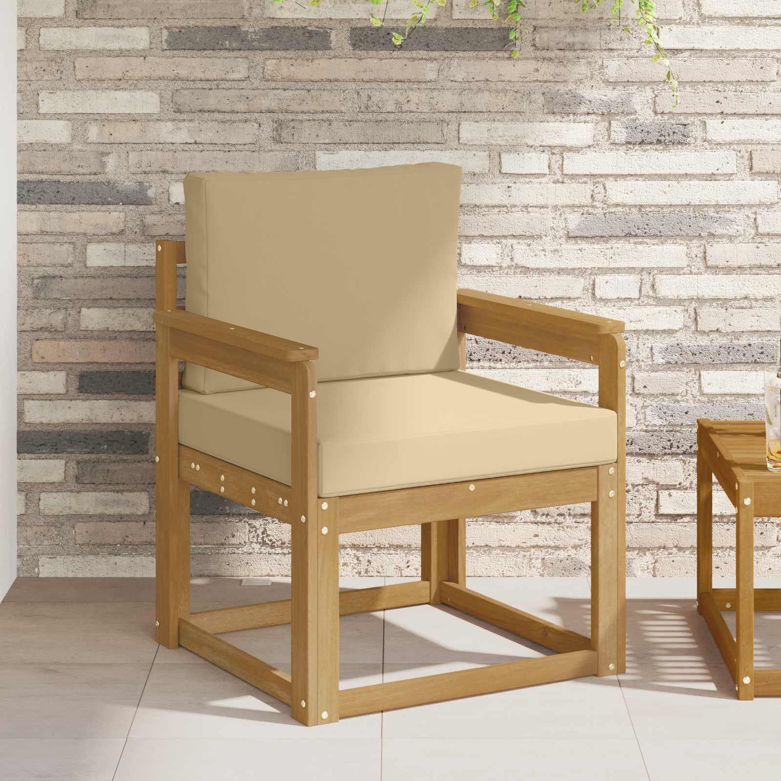 2 Stück Outdoor-Sofagarnitur Polyester Weiß und Beige