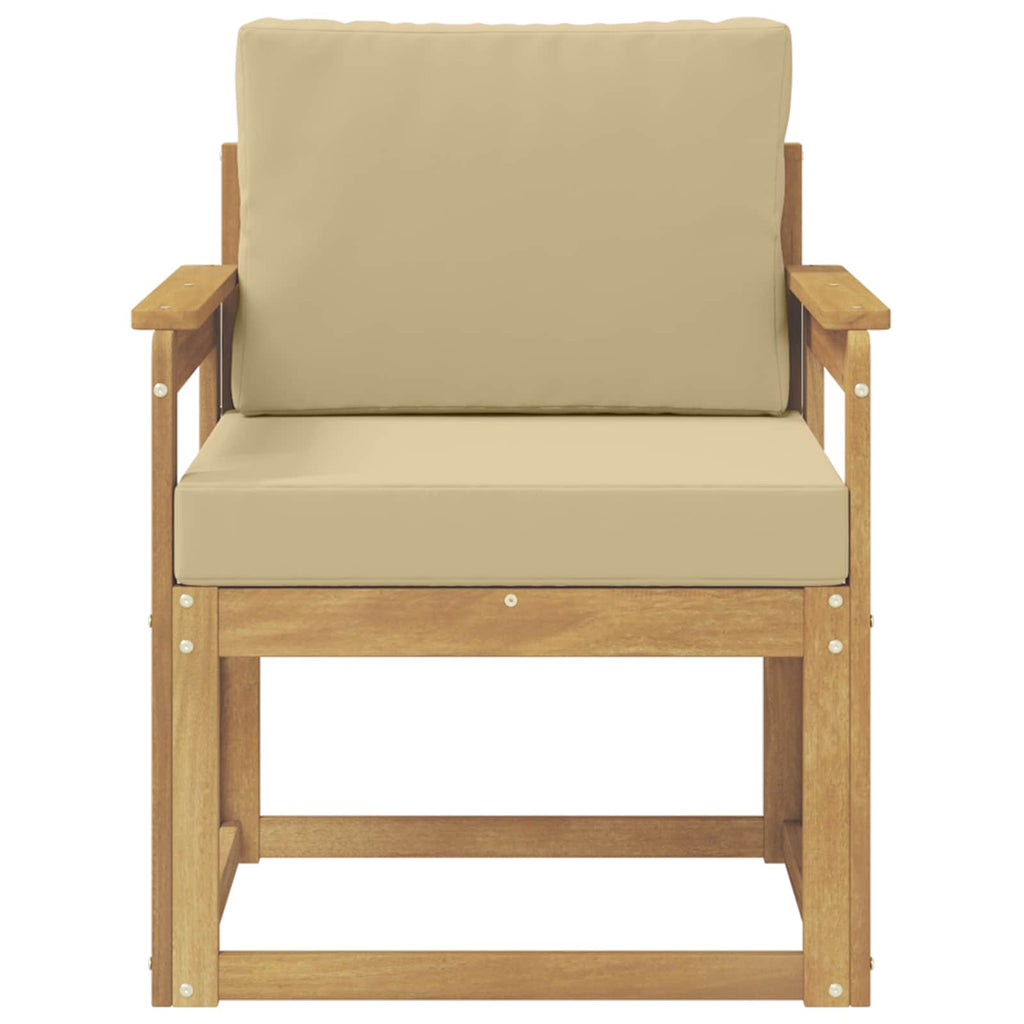 2 Stück Outdoor-Sofagarnitur Polyester Weiß und Beige