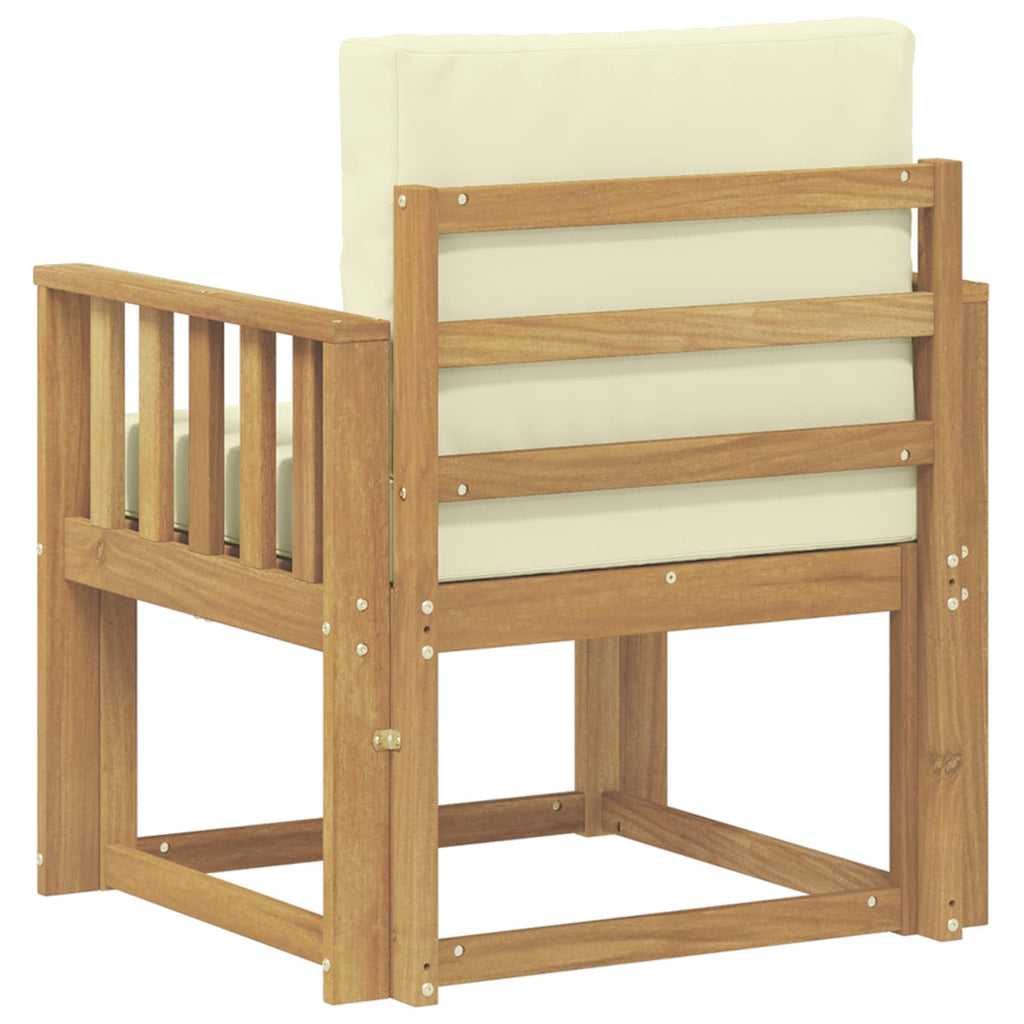 2 Stück Outdoor-Sofagarnitur Polyester Weiß und Creme