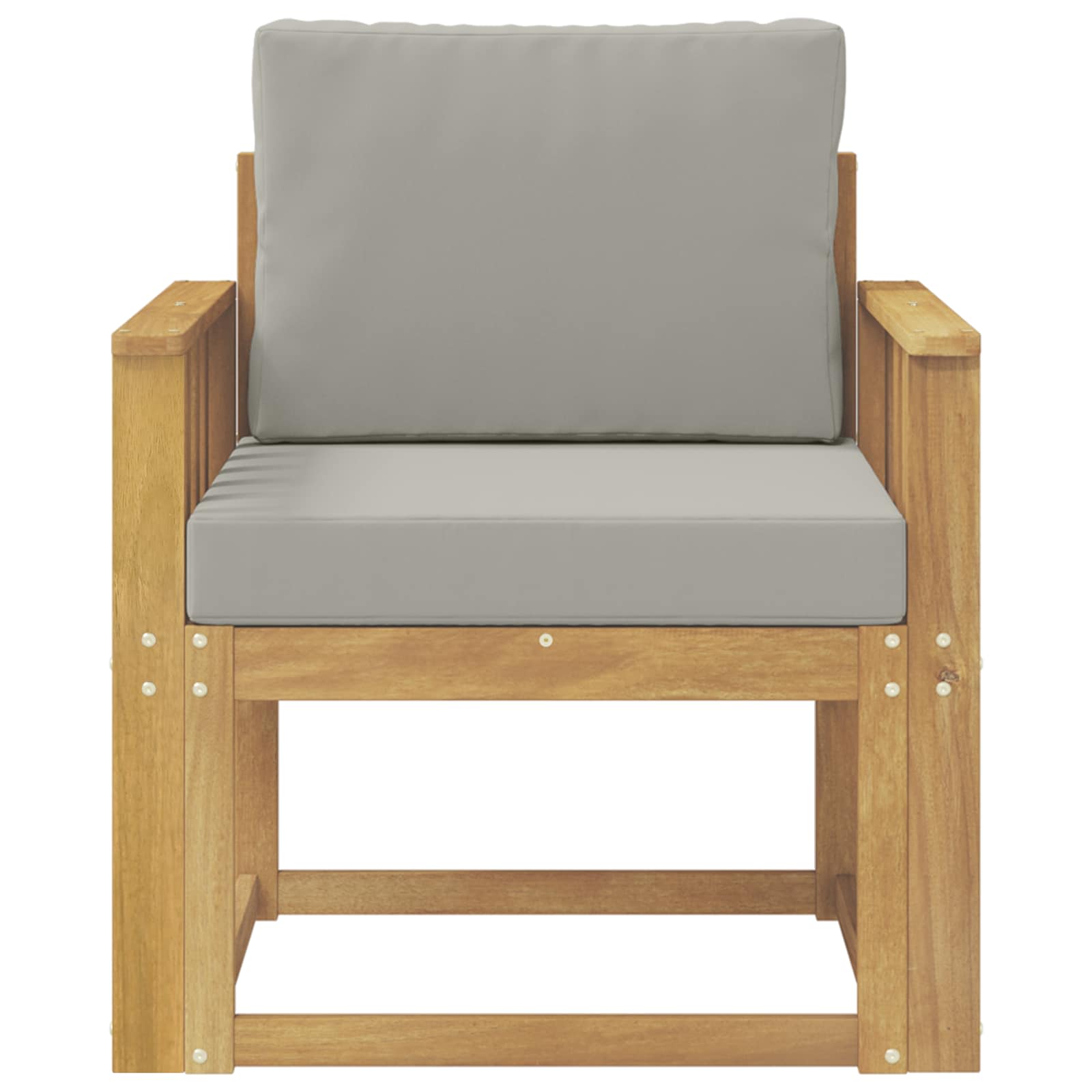 2 Stück Outdoor-Sofagarnitur Polyester Weiß und Hellgrau