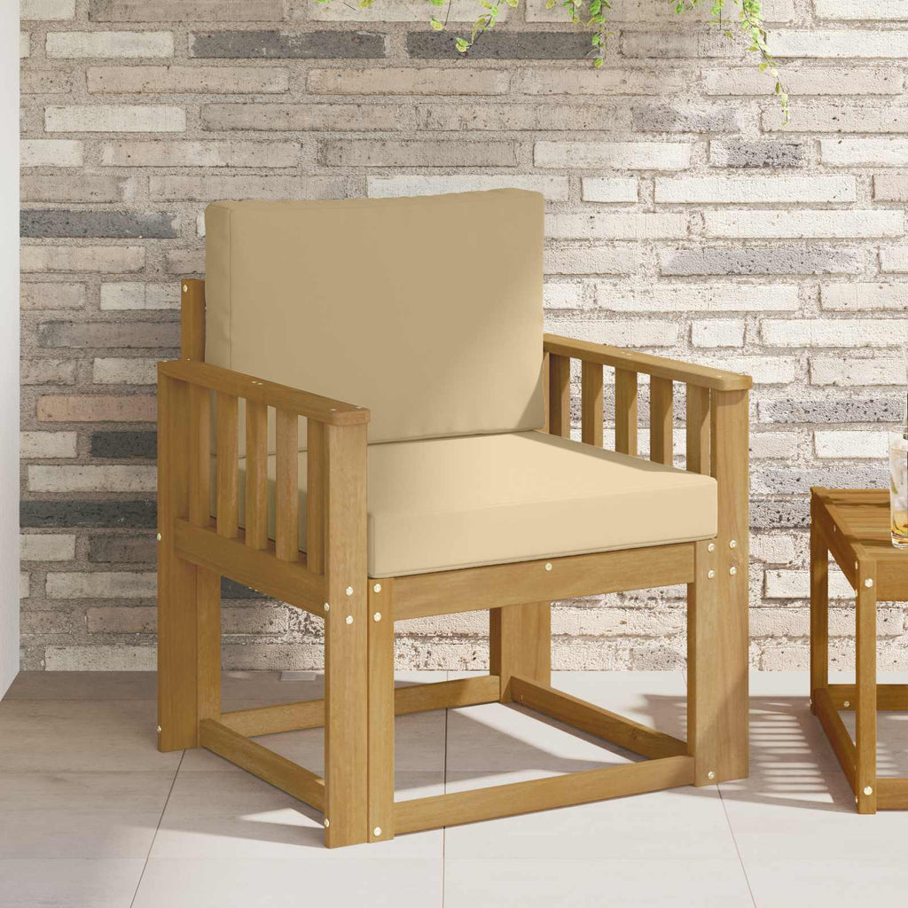 2 Stück Outdoor-Sofagarnitur Polyester Weiß und Beige