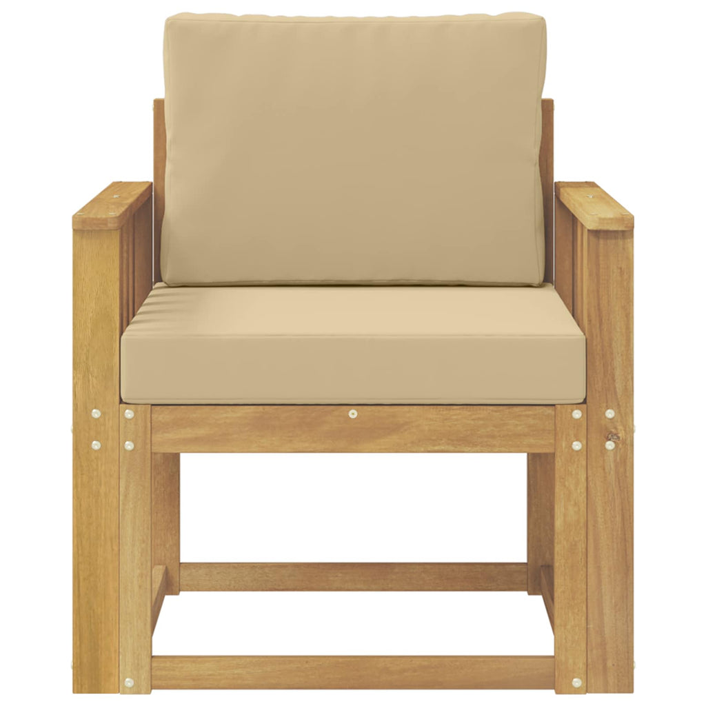 2 Stück Outdoor-Sofagarnitur Polyester Weiß und Beige
