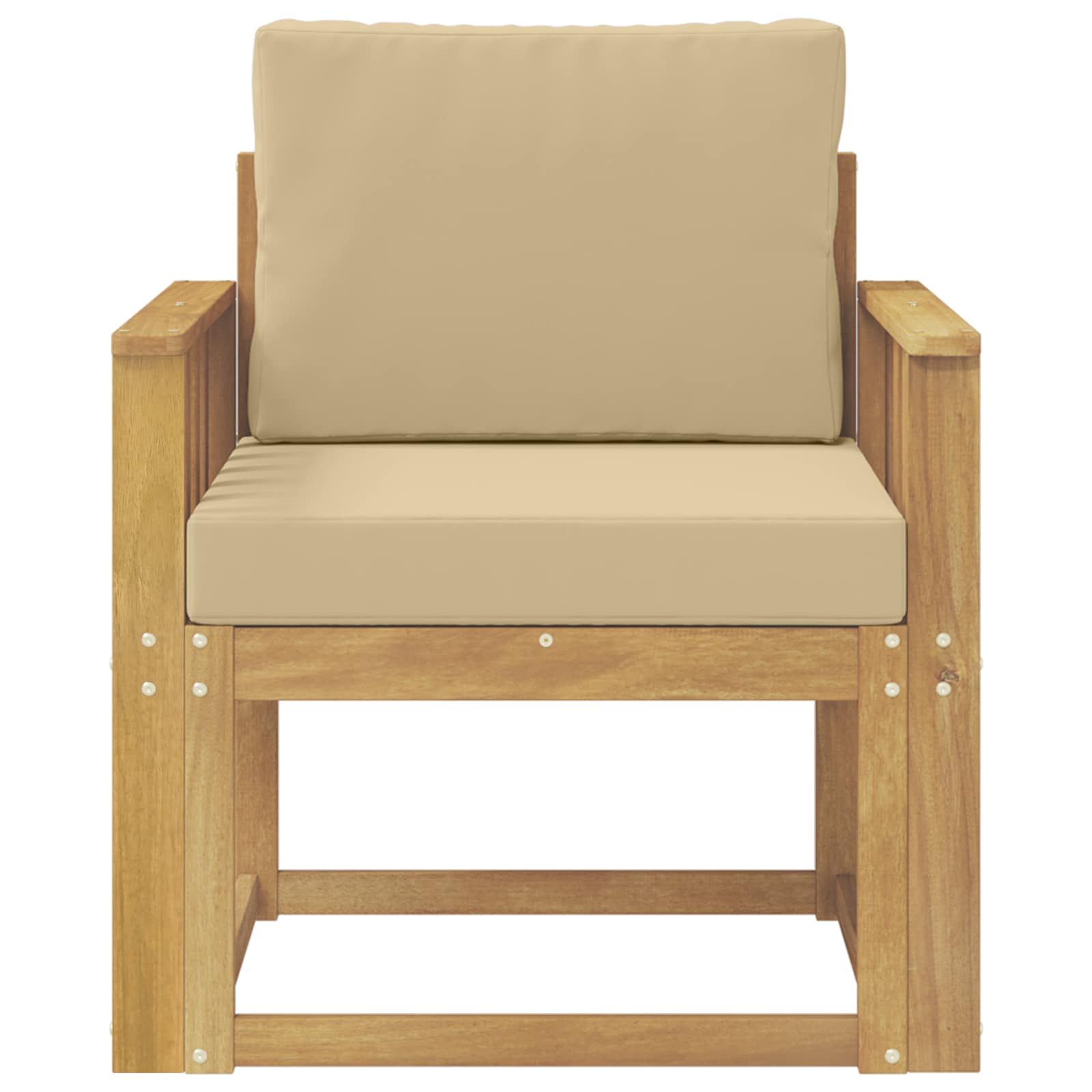 2 Stück Outdoor-Sofagarnitur Polyester Weiß und Beige