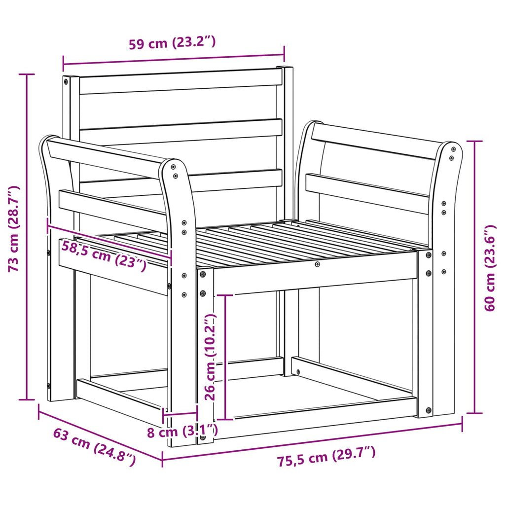 Outdoor-Sofagarnitur Massivholz Akazie Weiß