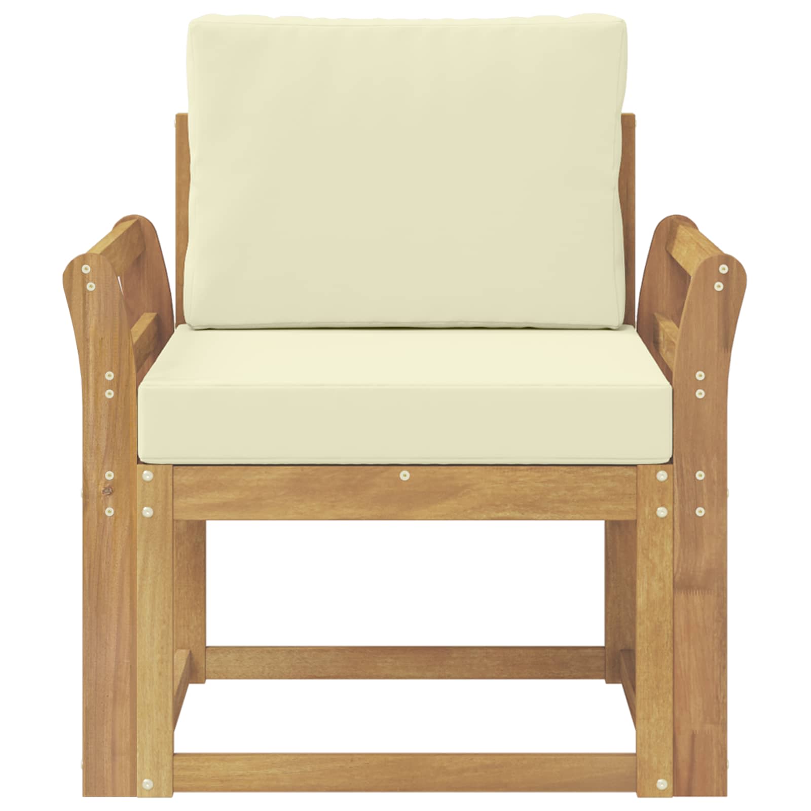 2 Stück Outdoor-Sofagarnitur Polyester Weiß und Creme
