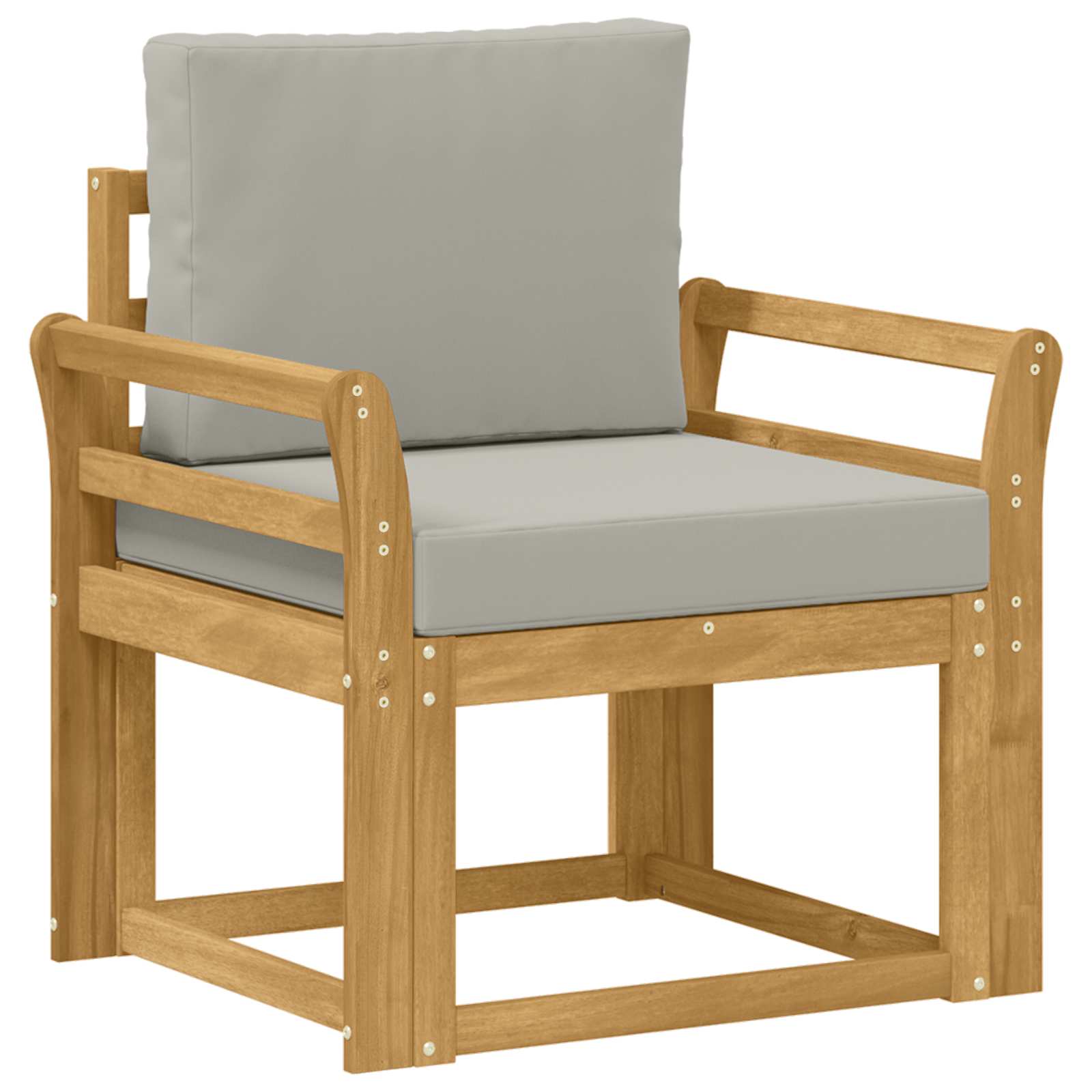 2 Stück Outdoor-Sofagarnitur Polyester Weiß und Hellgrau