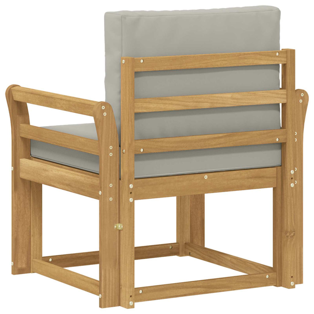 2 Stück Outdoor-Sofagarnitur Polyester Weiß und Hellgrau
