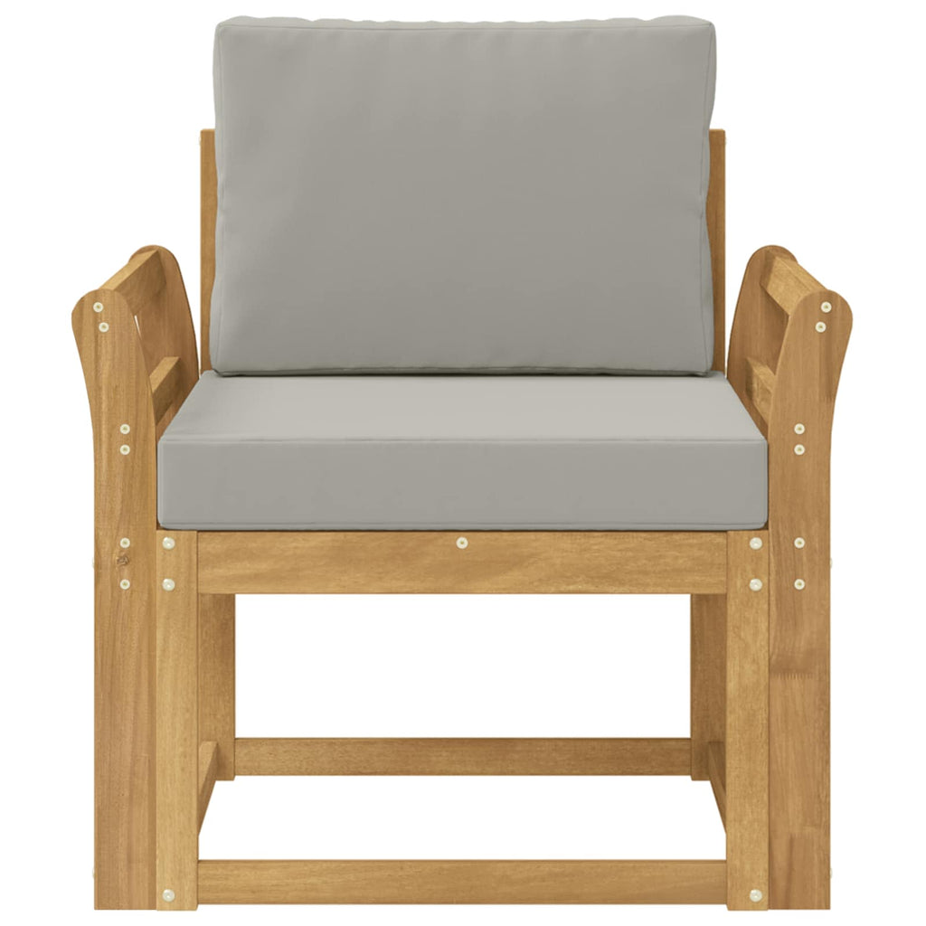 2 Stück Outdoor-Sofagarnitur Polyester Weiß und Hellgrau
