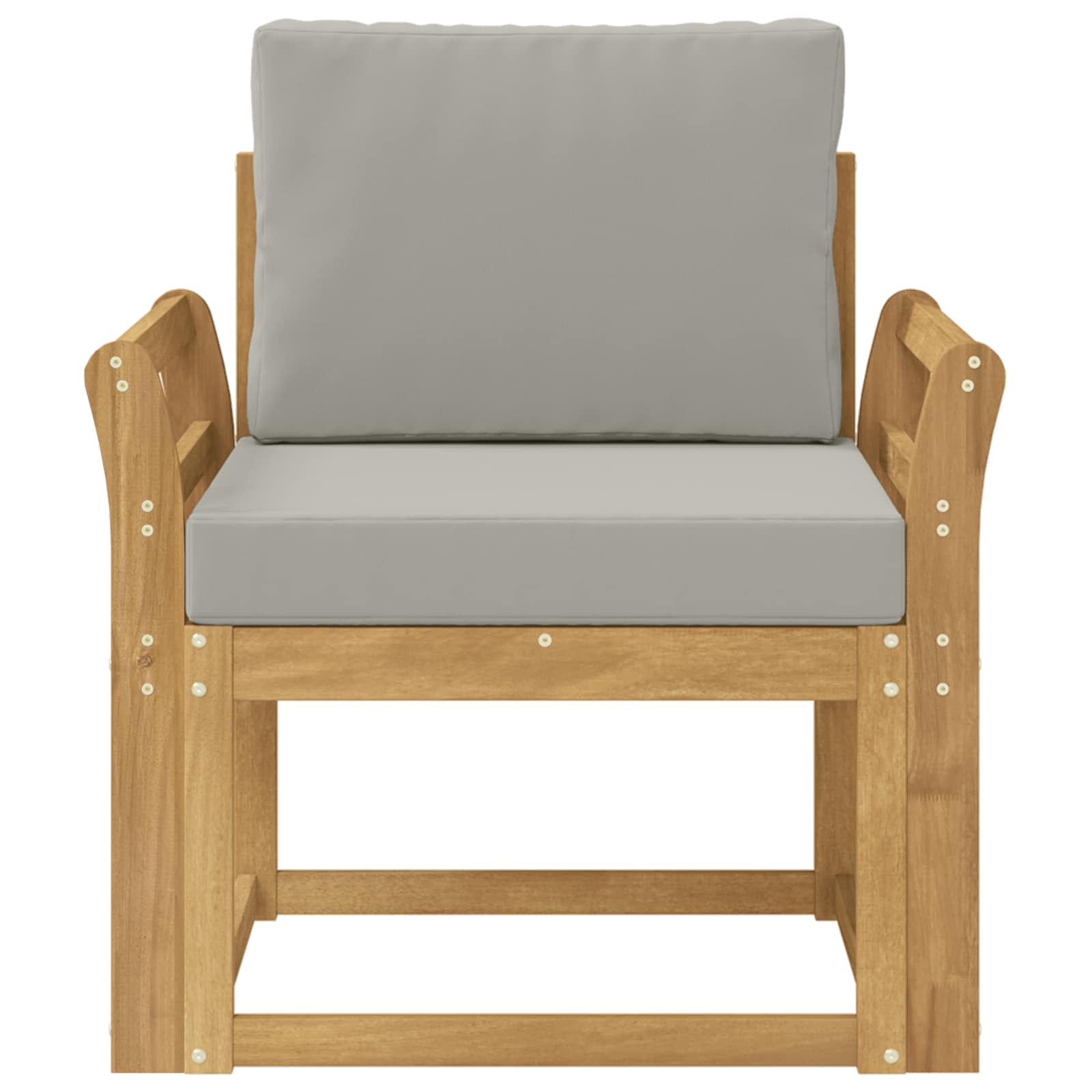 2 Stück Outdoor-Sofagarnitur Polyester Weiß und Hellgrau