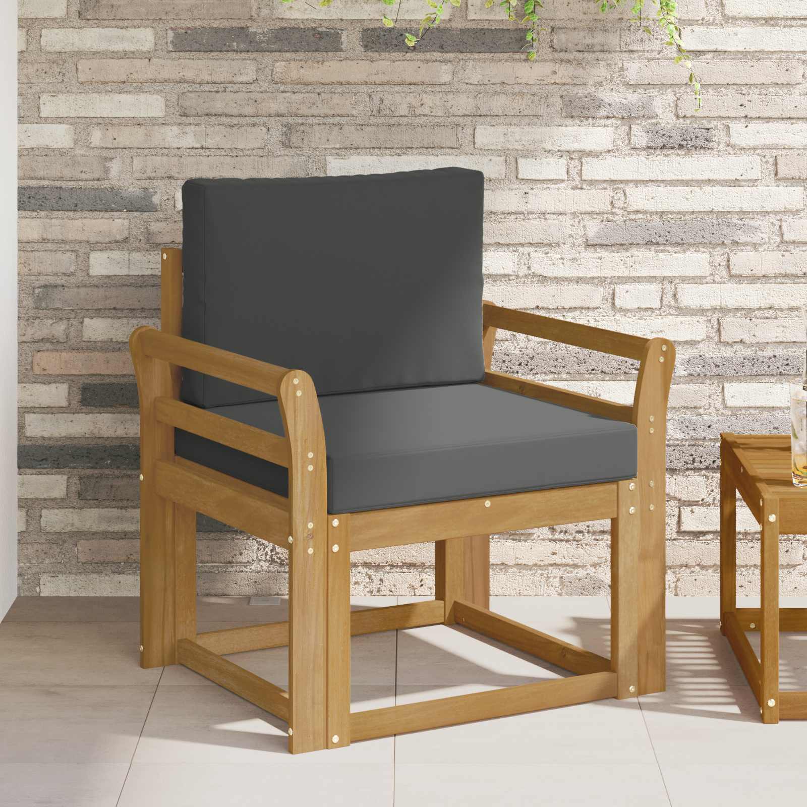 2 Stück Outdoor-Sofagarnitur Polyester Weiß und Anthrazit