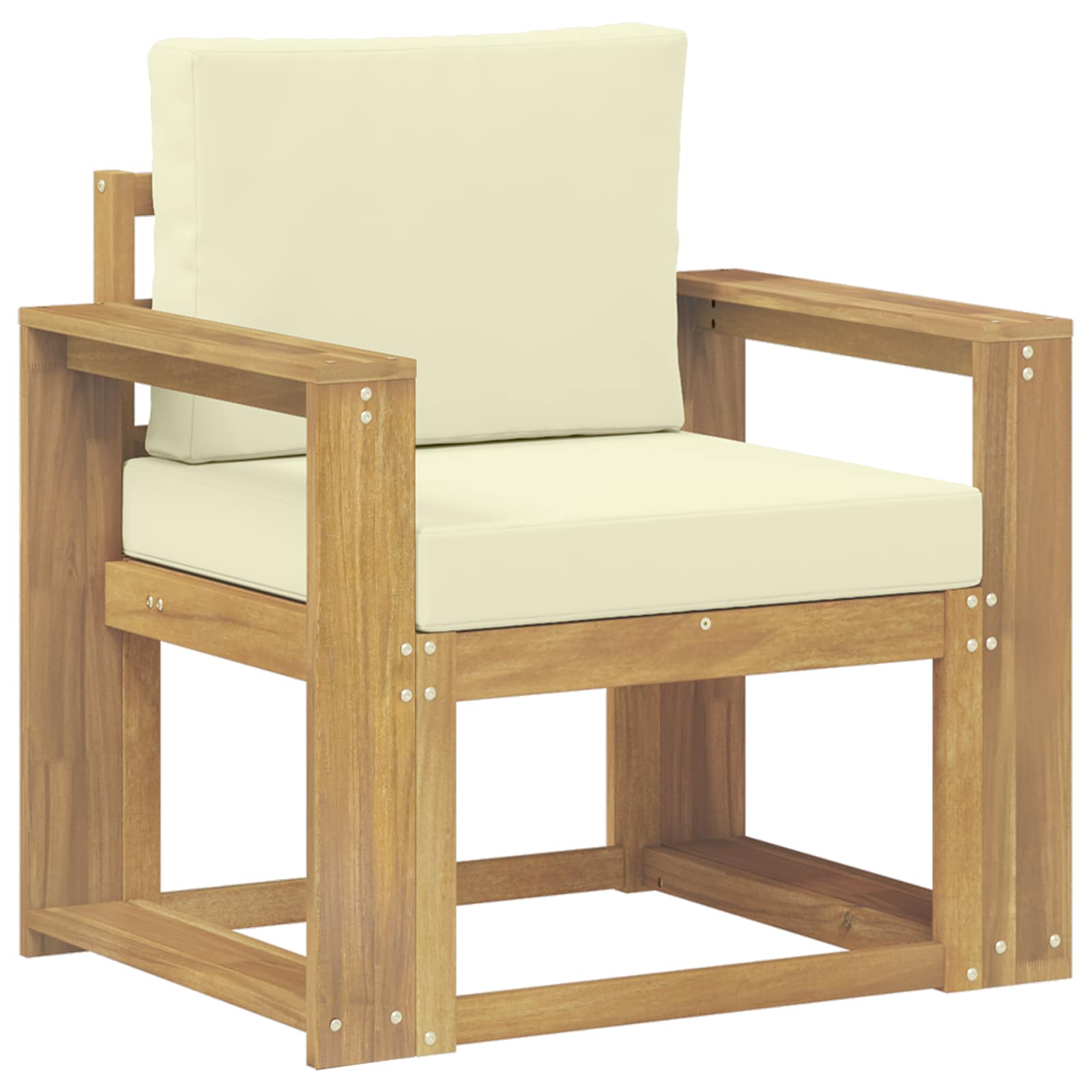 2 Stück Outdoor-Sofagarnitur Polyester Weiß und Creme