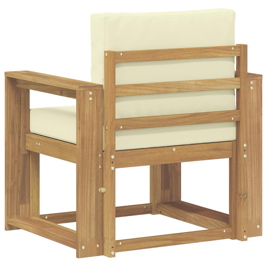 2 Stück Outdoor-Sofagarnitur Polyester Weiß und Creme