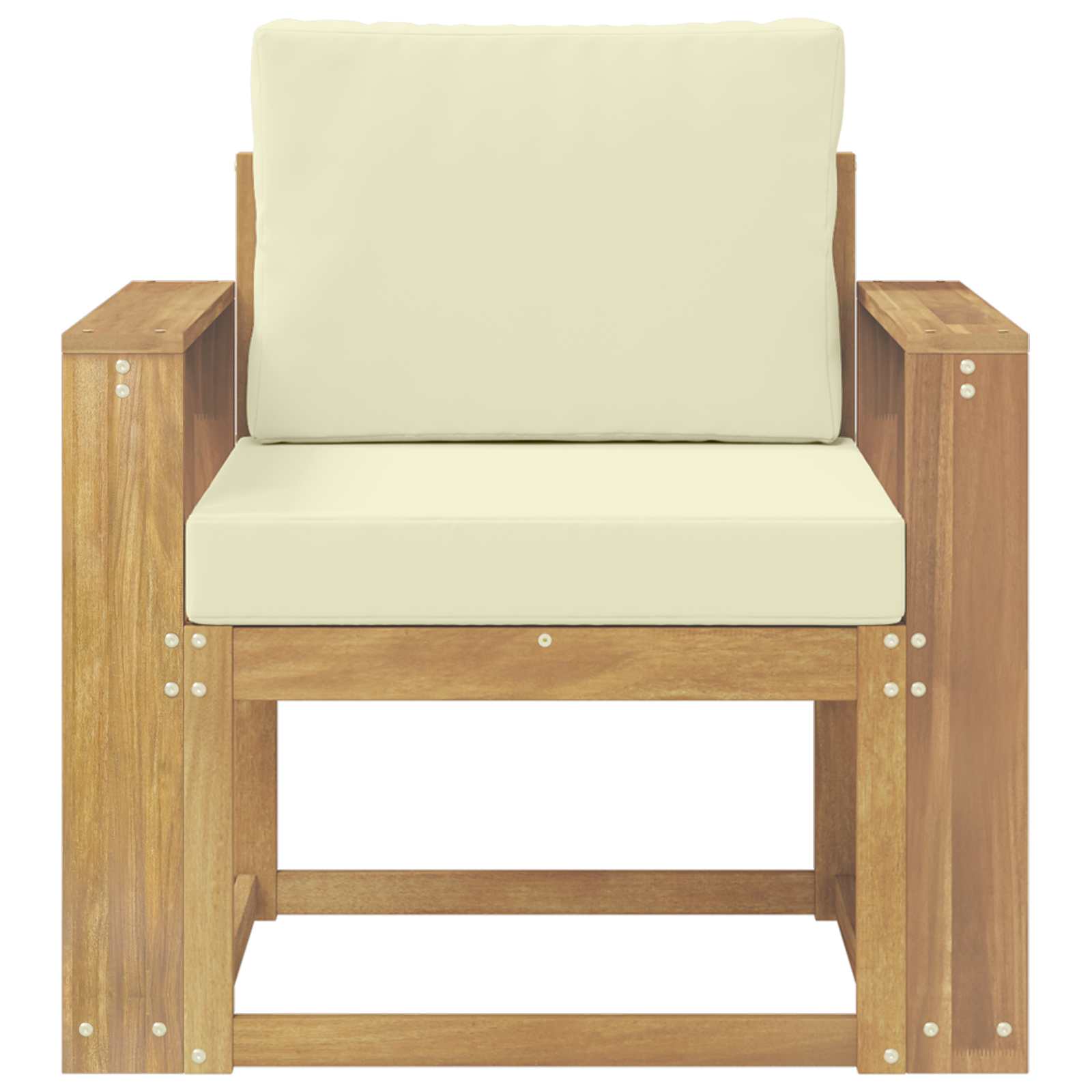 2 Stück Outdoor-Sofagarnitur Polyester Weiß und Creme