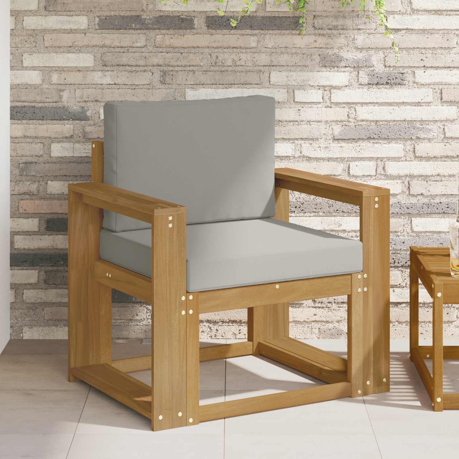 2 Stück Outdoor-Sofagarnitur Polyester Weiß und Hellgrau