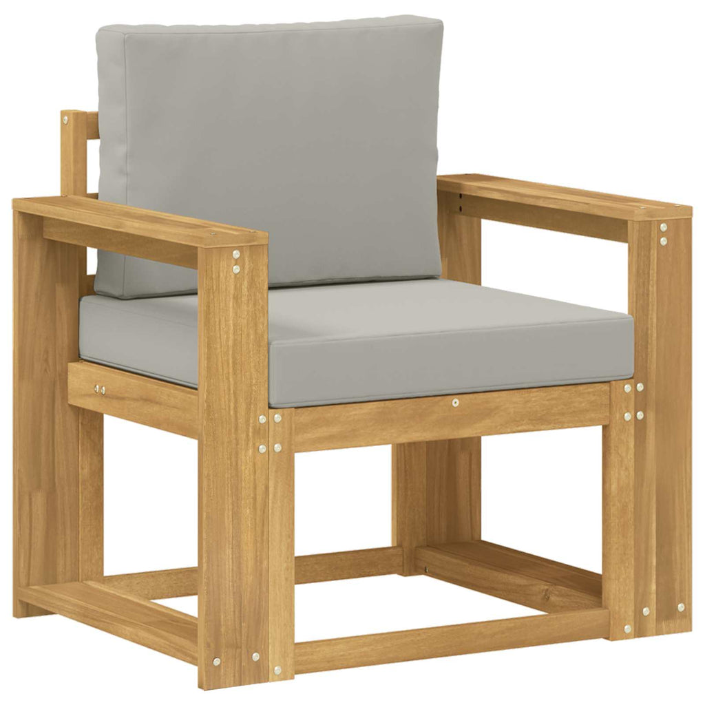 2 Stück Outdoor-Sofagarnitur Polyester Weiß und Hellgrau