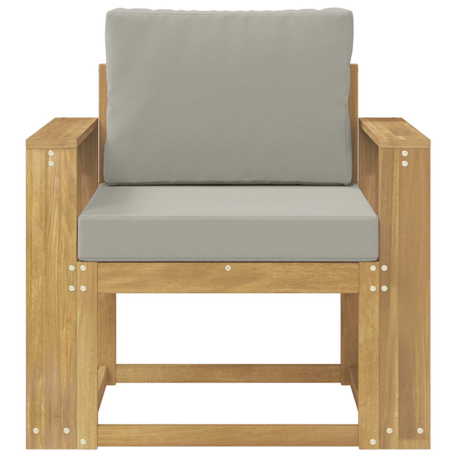 2 Stück Outdoor-Sofagarnitur Polyester Weiß und Hellgrau