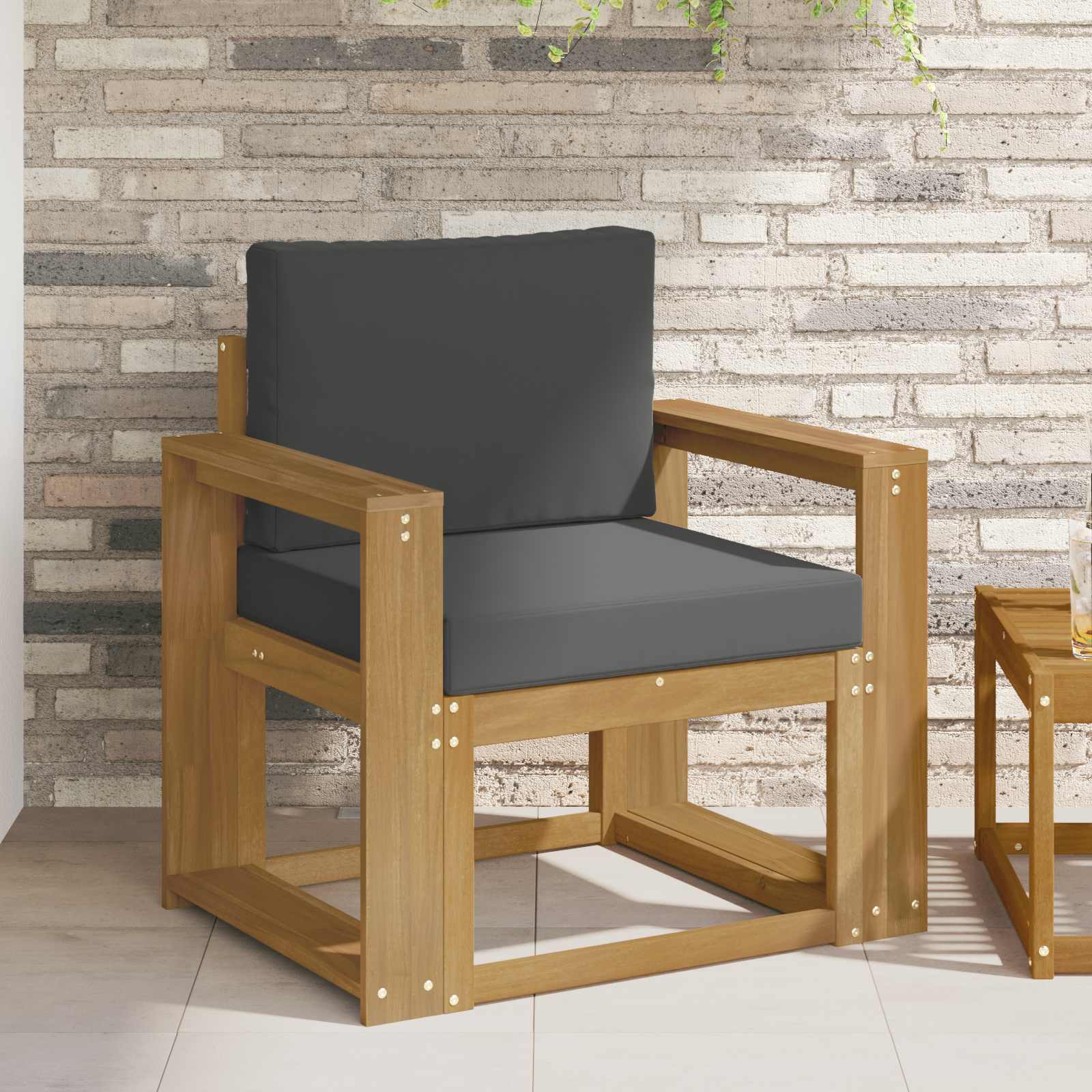2 Stück Outdoor-Sofagarnitur Polyester Weiß und Anthrazit