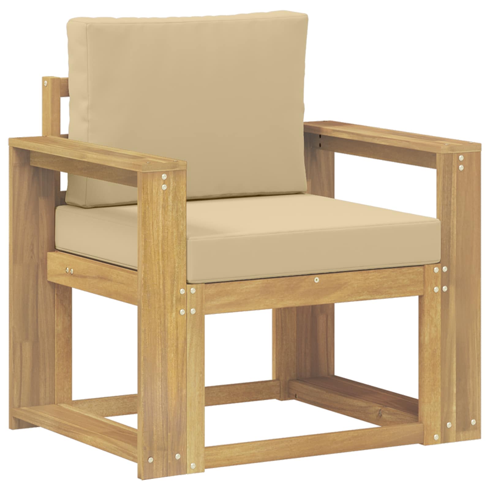 2 Stück Outdoor-Sofagarnitur Polyester Weiß und Beige