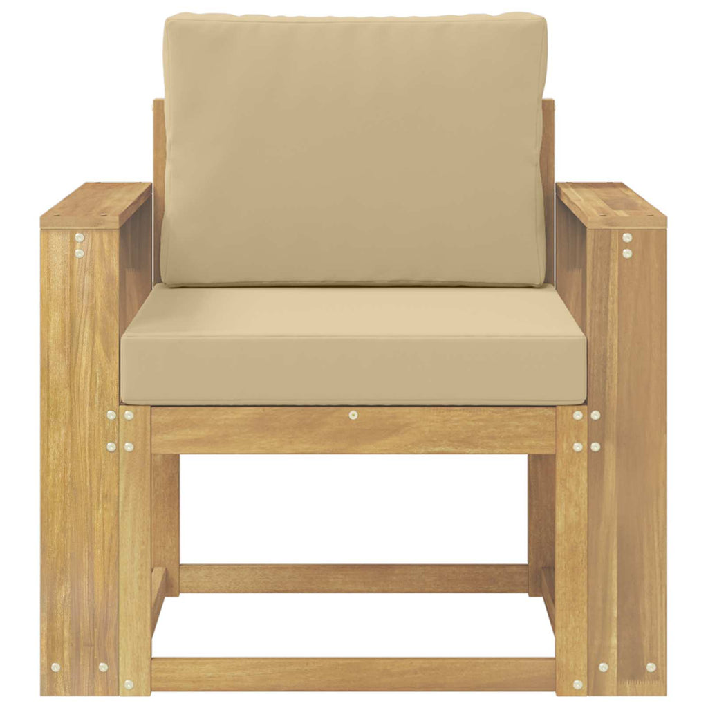2 Stück Outdoor-Sofagarnitur Polyester Weiß und Beige
