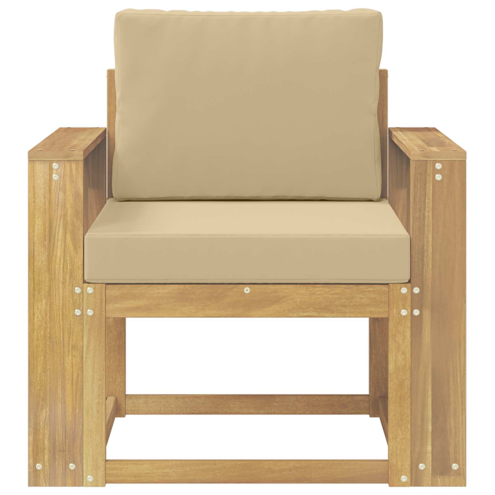 2 Stück Outdoor-Sofagarnitur Polyester Weiß und Beige