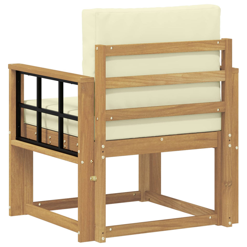 2 Stück Outdoor-Sofagarnitur Polyester Weiß und Creme