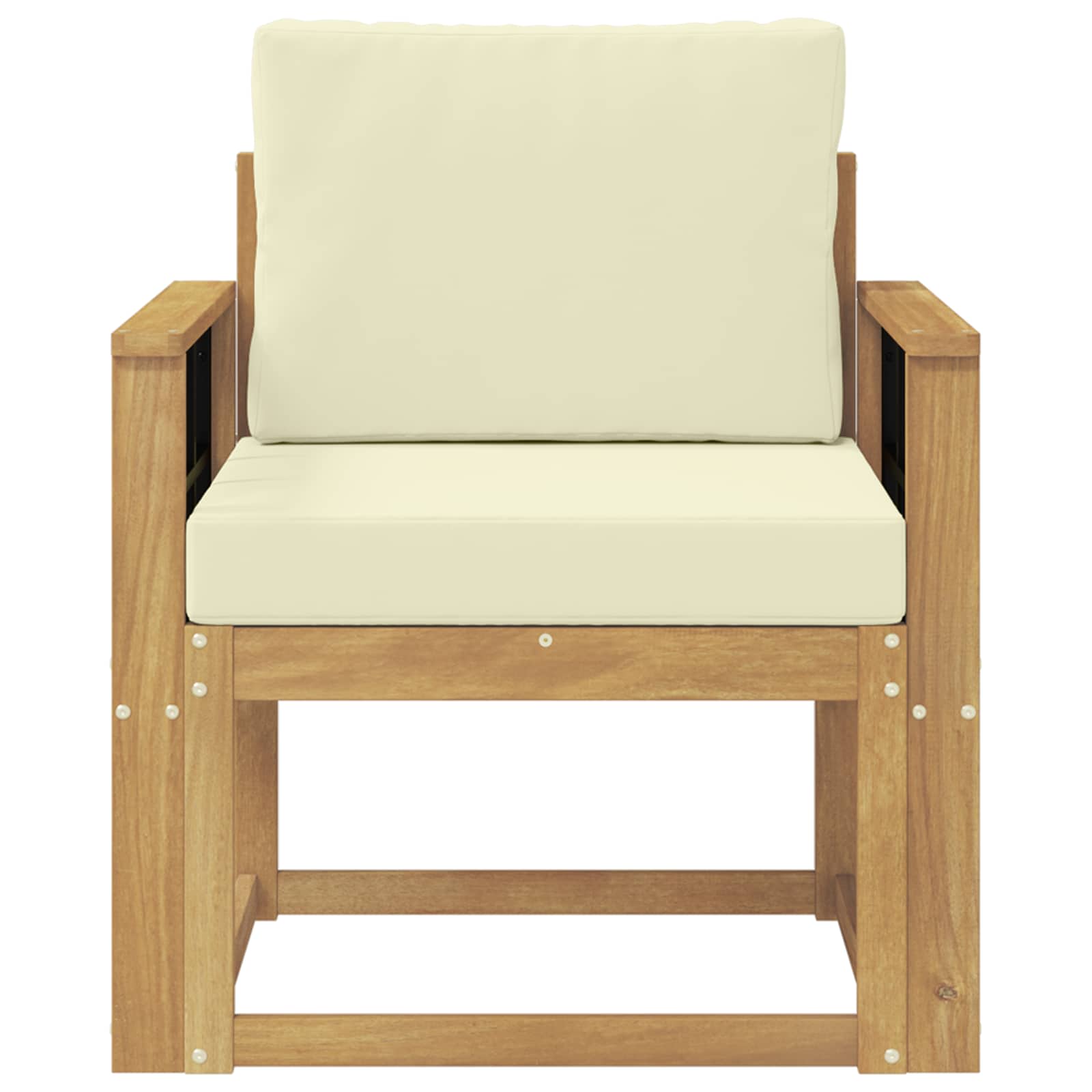 2 Stück Outdoor-Sofagarnitur Polyester Weiß und Creme