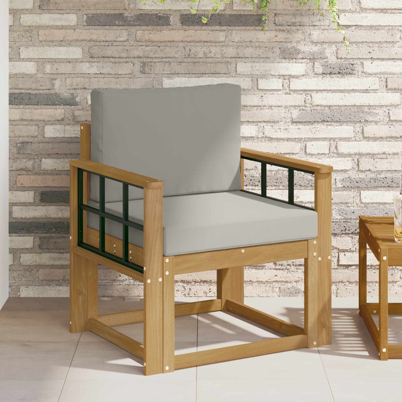 2 Stück Outdoor-Sofagarnitur Polyester Weiß und Hellgrau