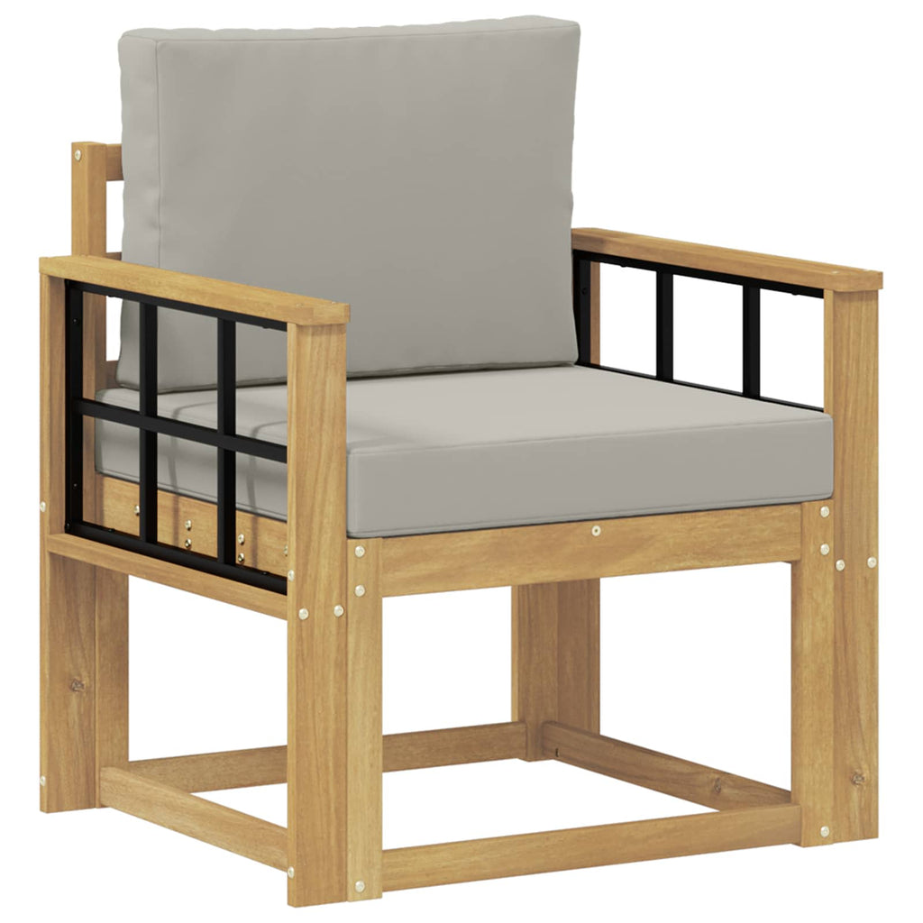 2 Stück Outdoor-Sofagarnitur Polyester Weiß und Hellgrau