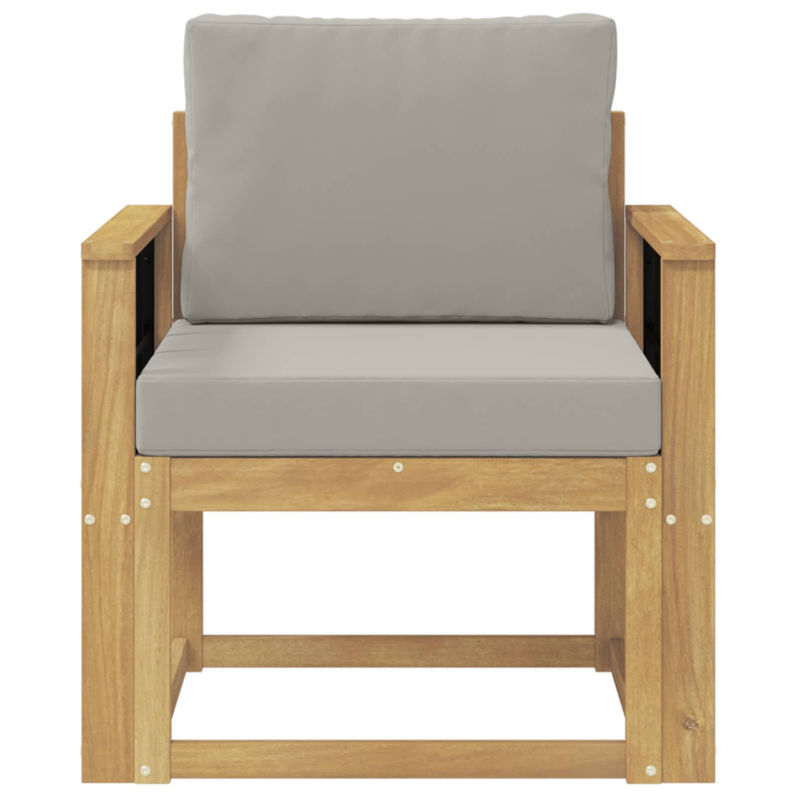 2 Stück Outdoor-Sofagarnitur Polyester Weiß und Hellgrau