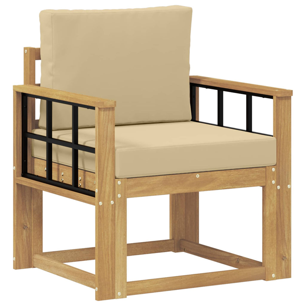 2 Stück Outdoor-Sofagarnitur Polyester Weiß und Beige