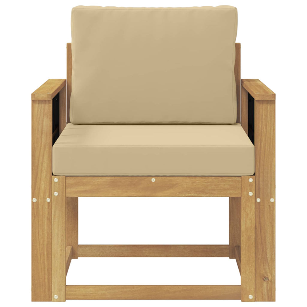 2 Stück Outdoor-Sofagarnitur Polyester Weiß und Beige