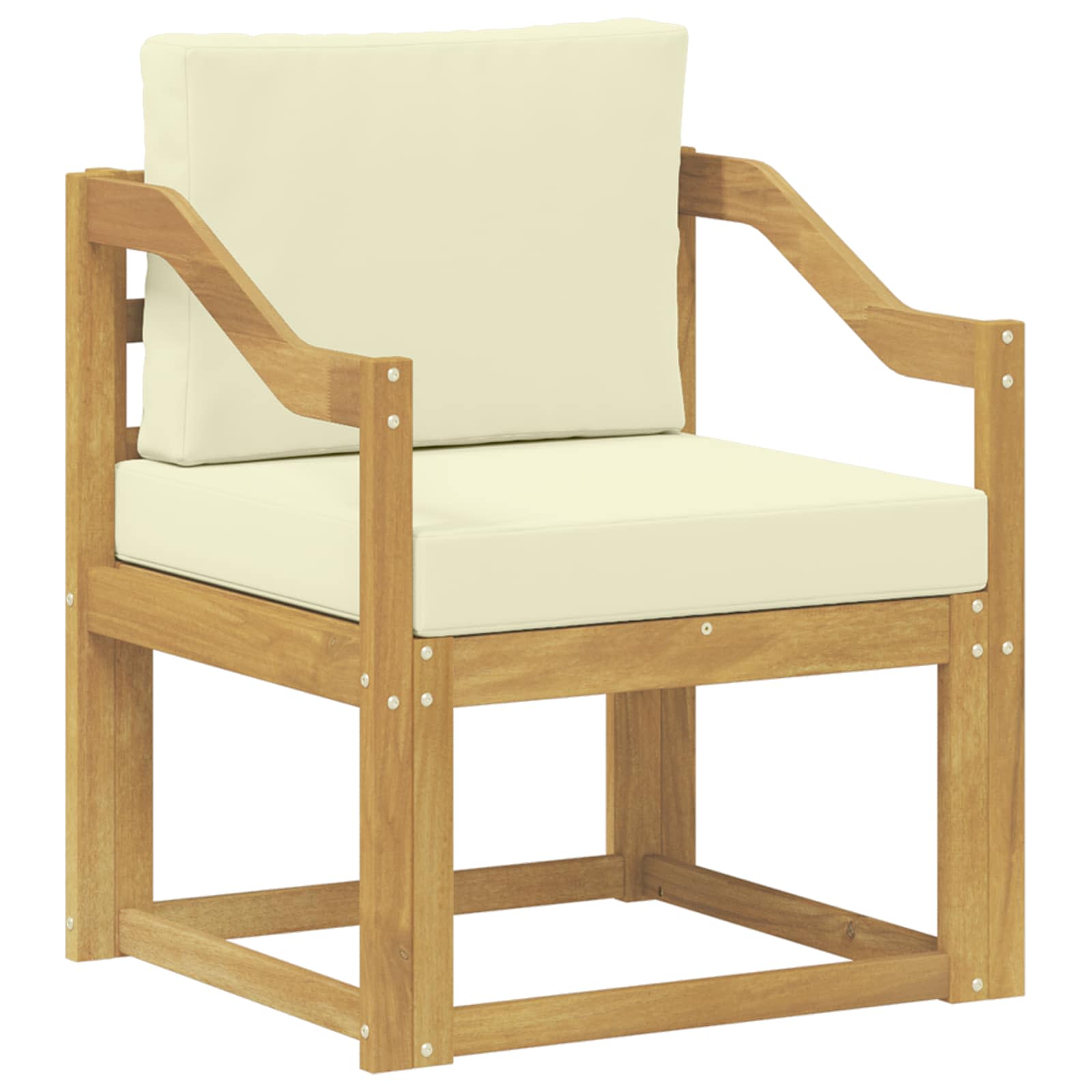 2 Stück Outdoor-Sofagarnitur Polyester Weiß und Creme