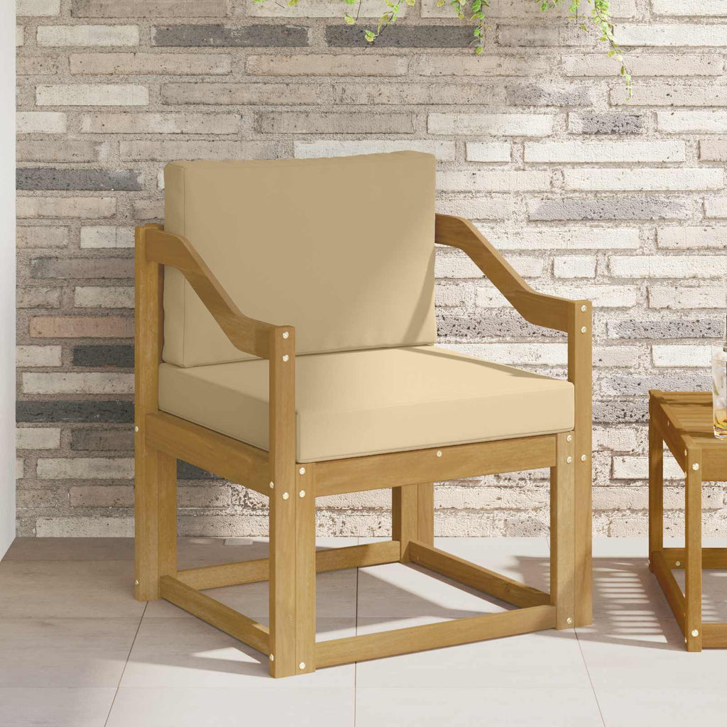 2 Stück Outdoor-Sofagarnitur Polyester Weiß und Beige