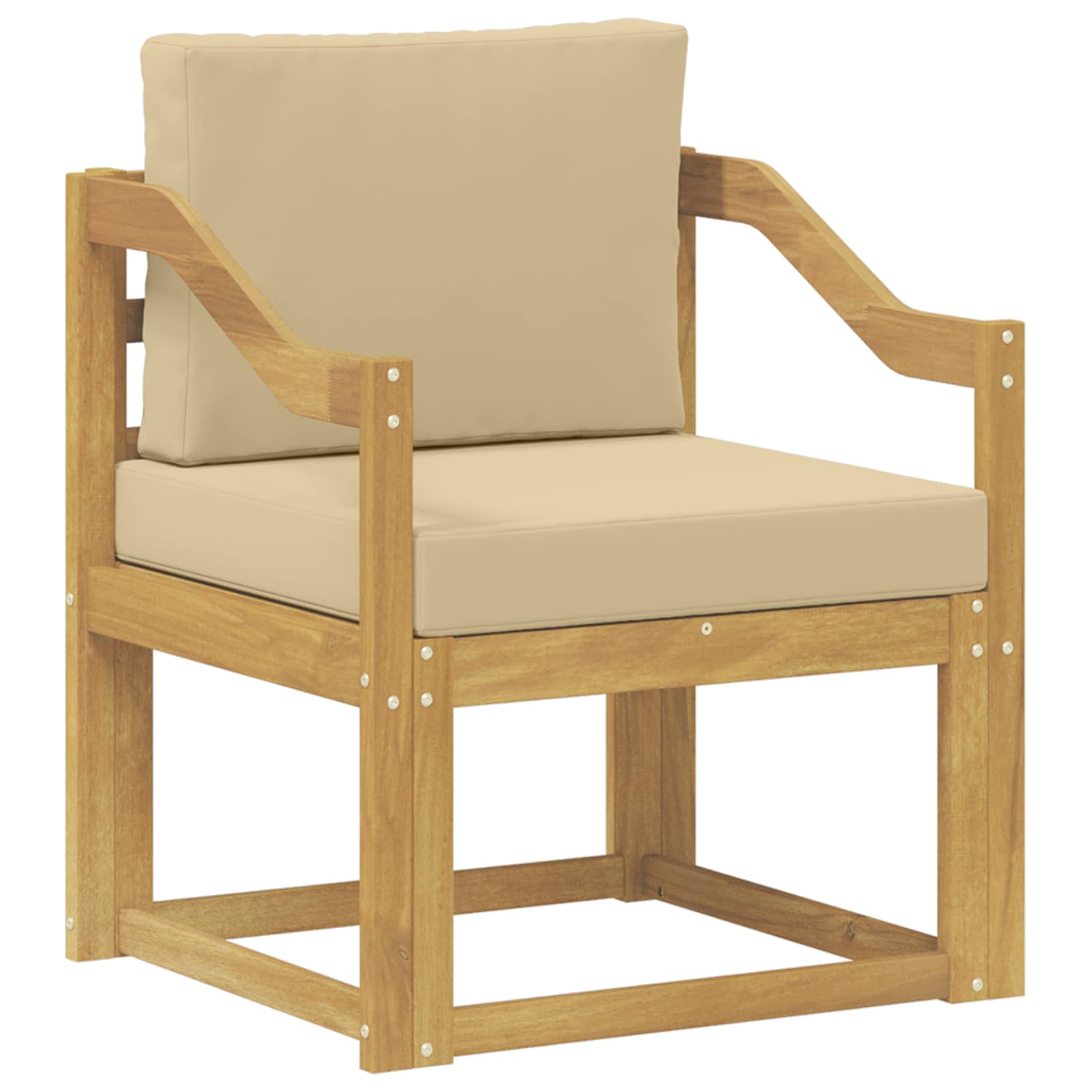2 Stück Outdoor-Sofagarnitur Polyester Weiß und Beige