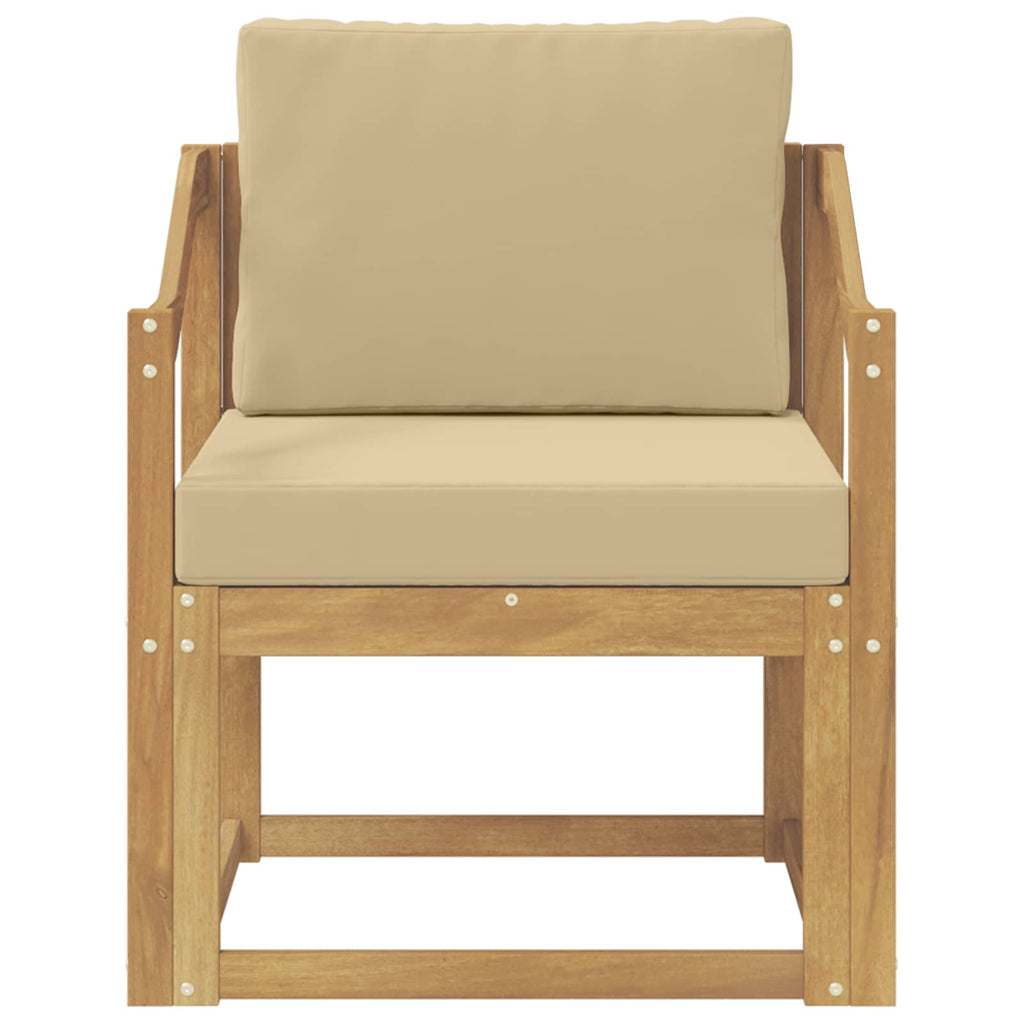 2 Stück Outdoor-Sofagarnitur Polyester Weiß und Beige