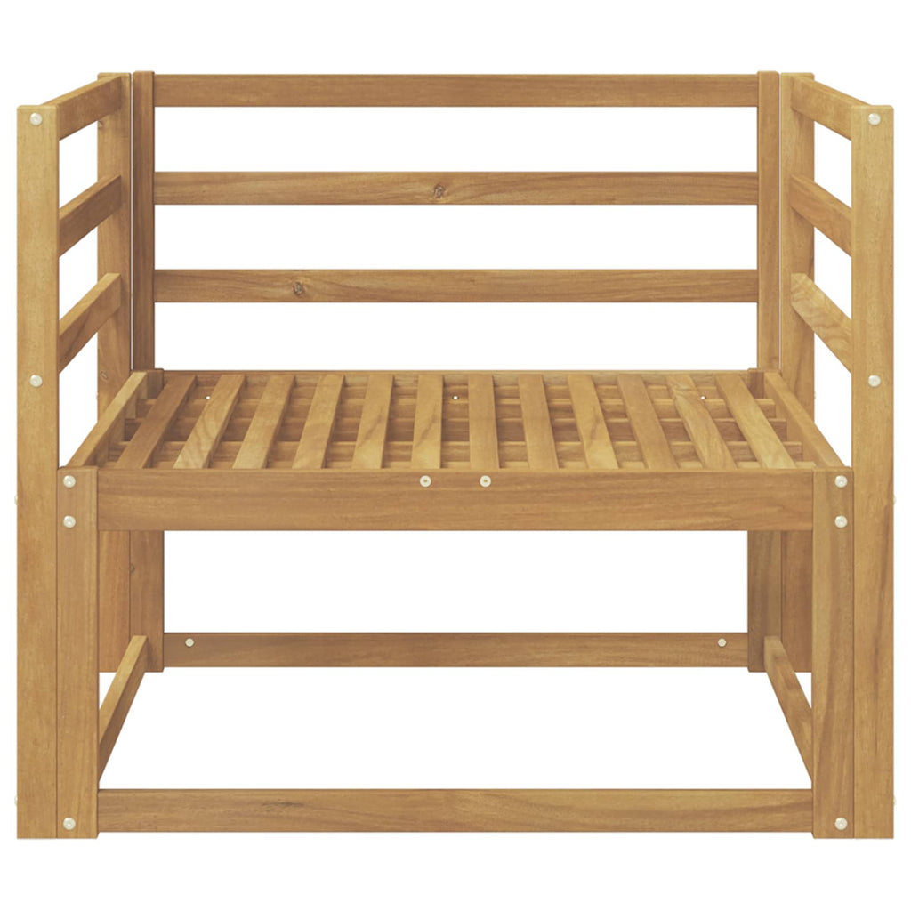 Outdoor Mittelsofa Massivholz Akazie Weiß