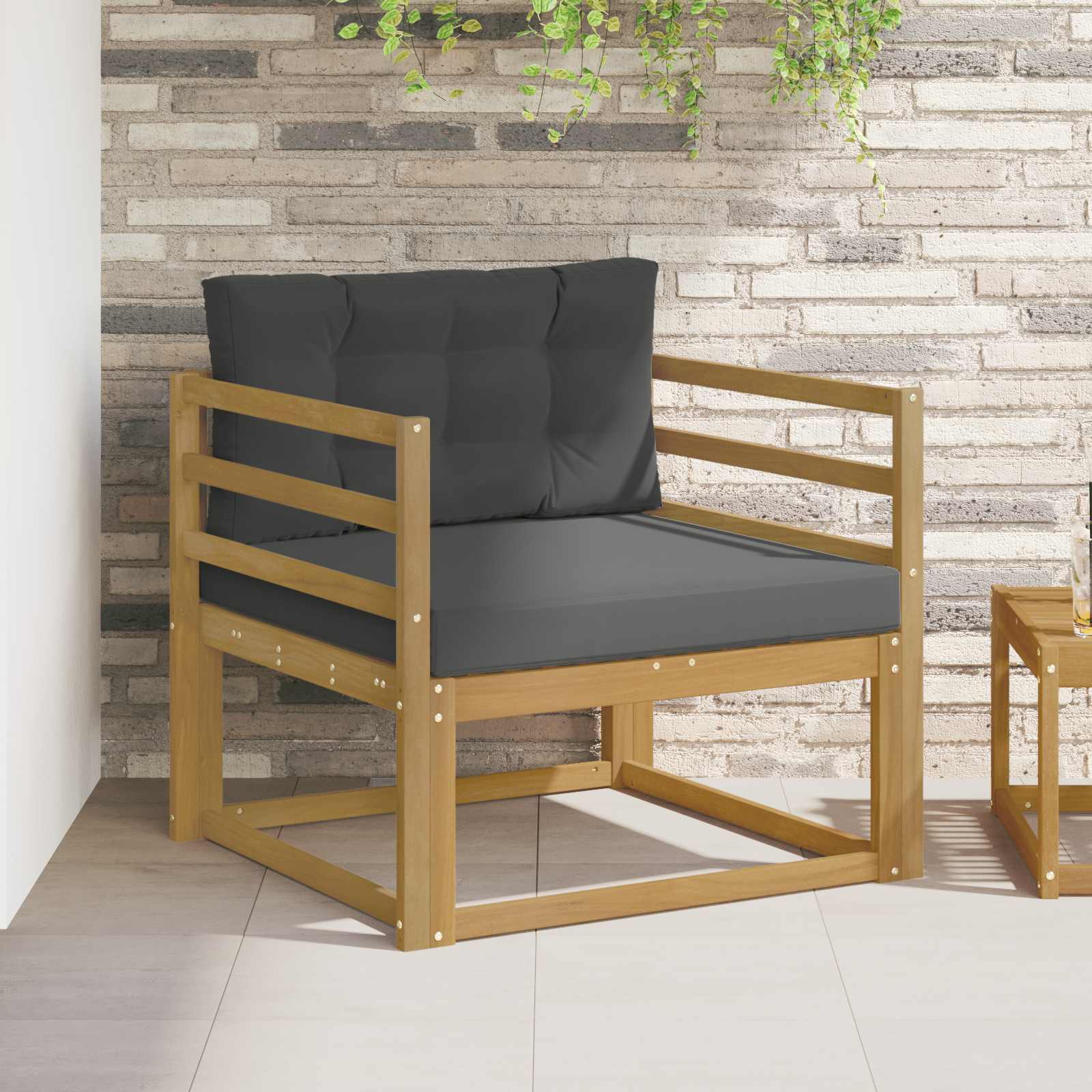 Outdoor Mittelsofa Polyester Weiß