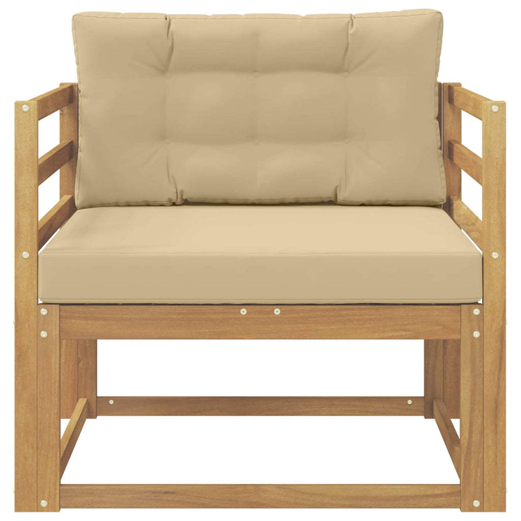 Outdoor Mittelsofa Polyester Weiß