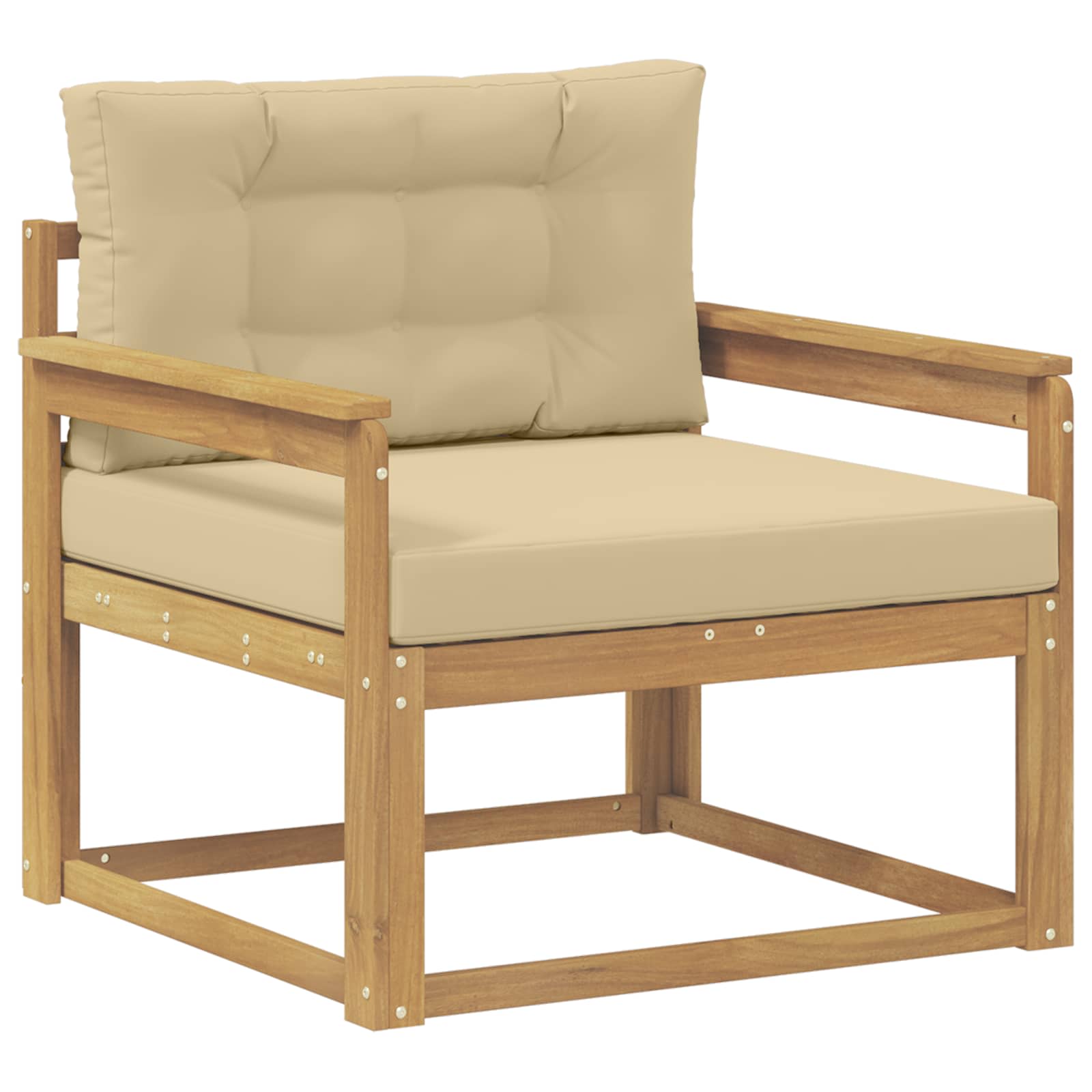 Outdoor Mittelsofa Polyester Weiß