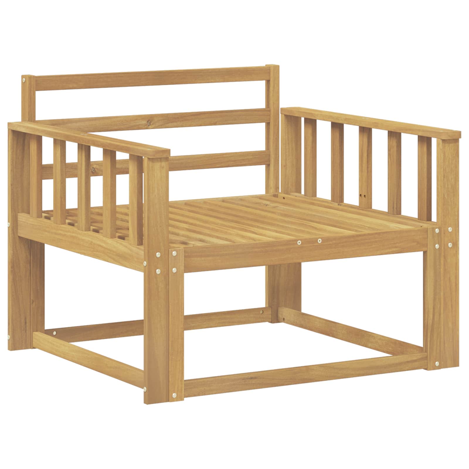 Outdoor Mittelsofa Massivholz Akazie Weiß