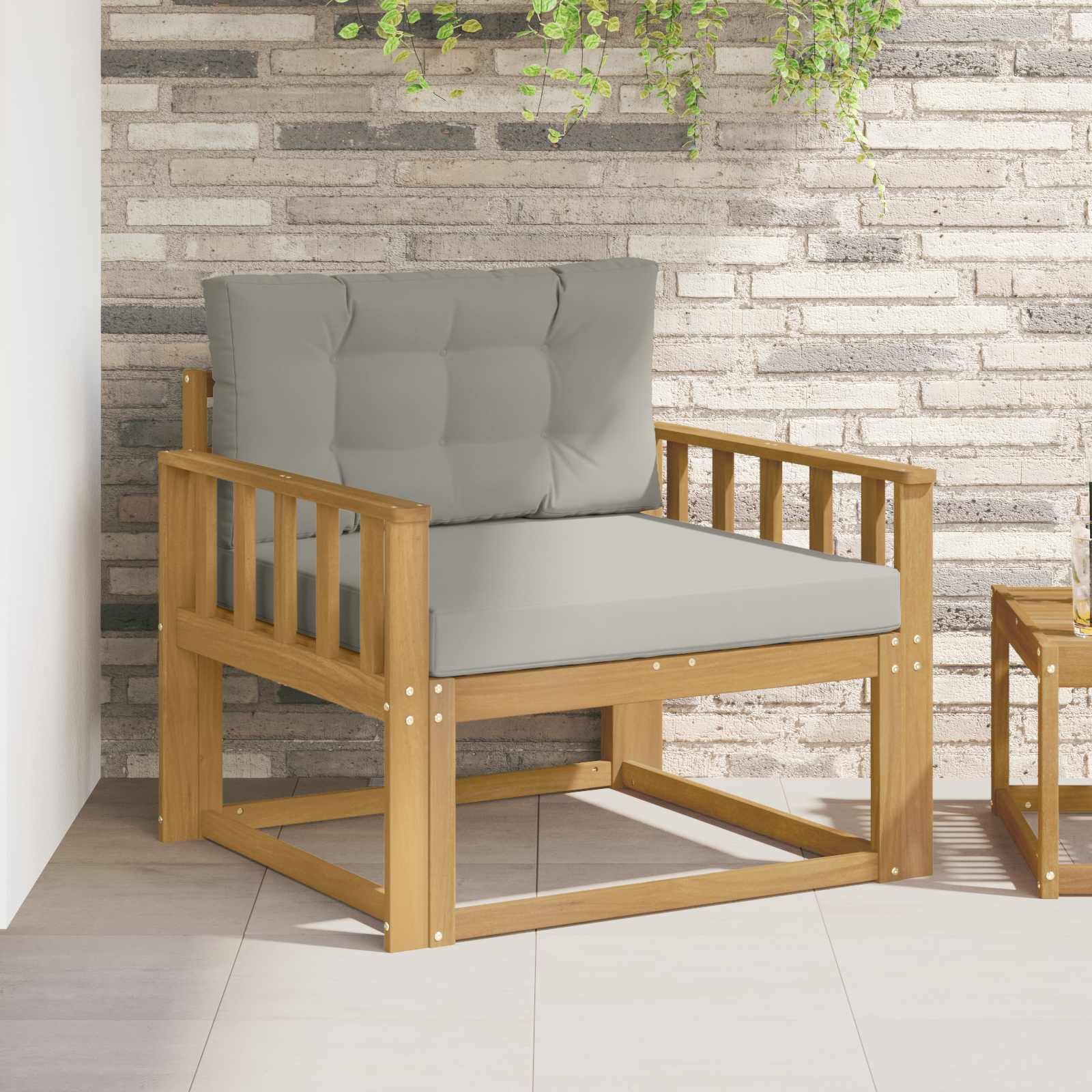 Outdoor Mittelsofa Polyester Weiß