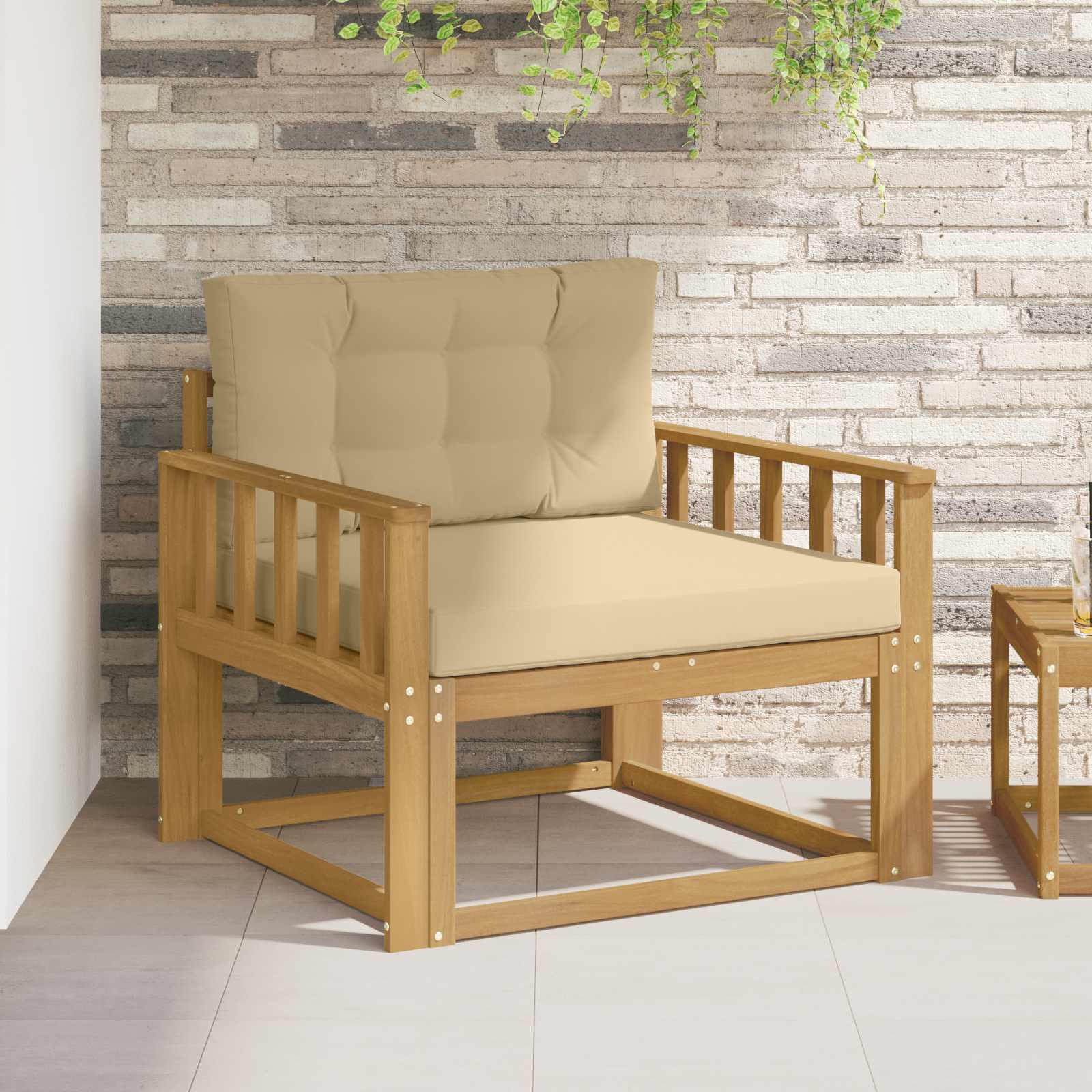 Outdoor Mittelsofa Polyester Weiß
