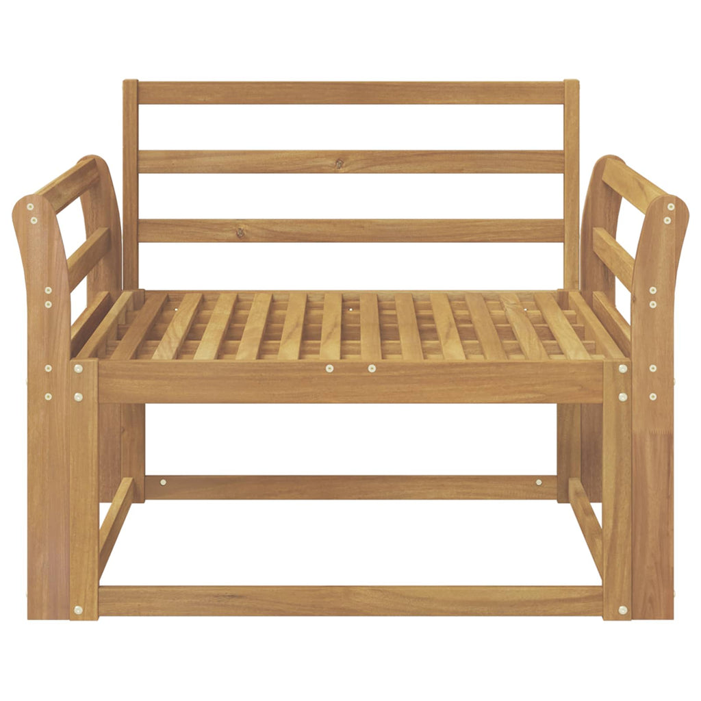 Outdoor Mittelsofa Massivholz Akazie Weiß