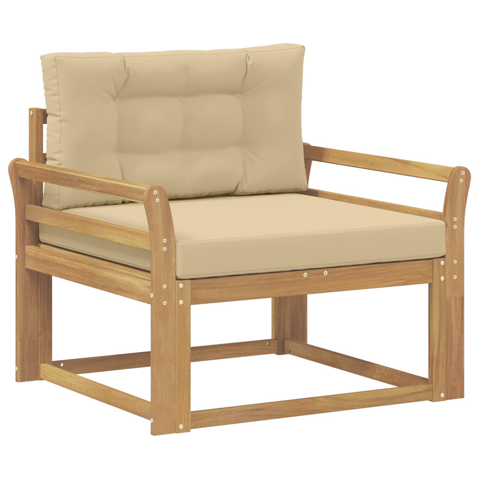 Outdoor Mittelsofa Polyester Weiß