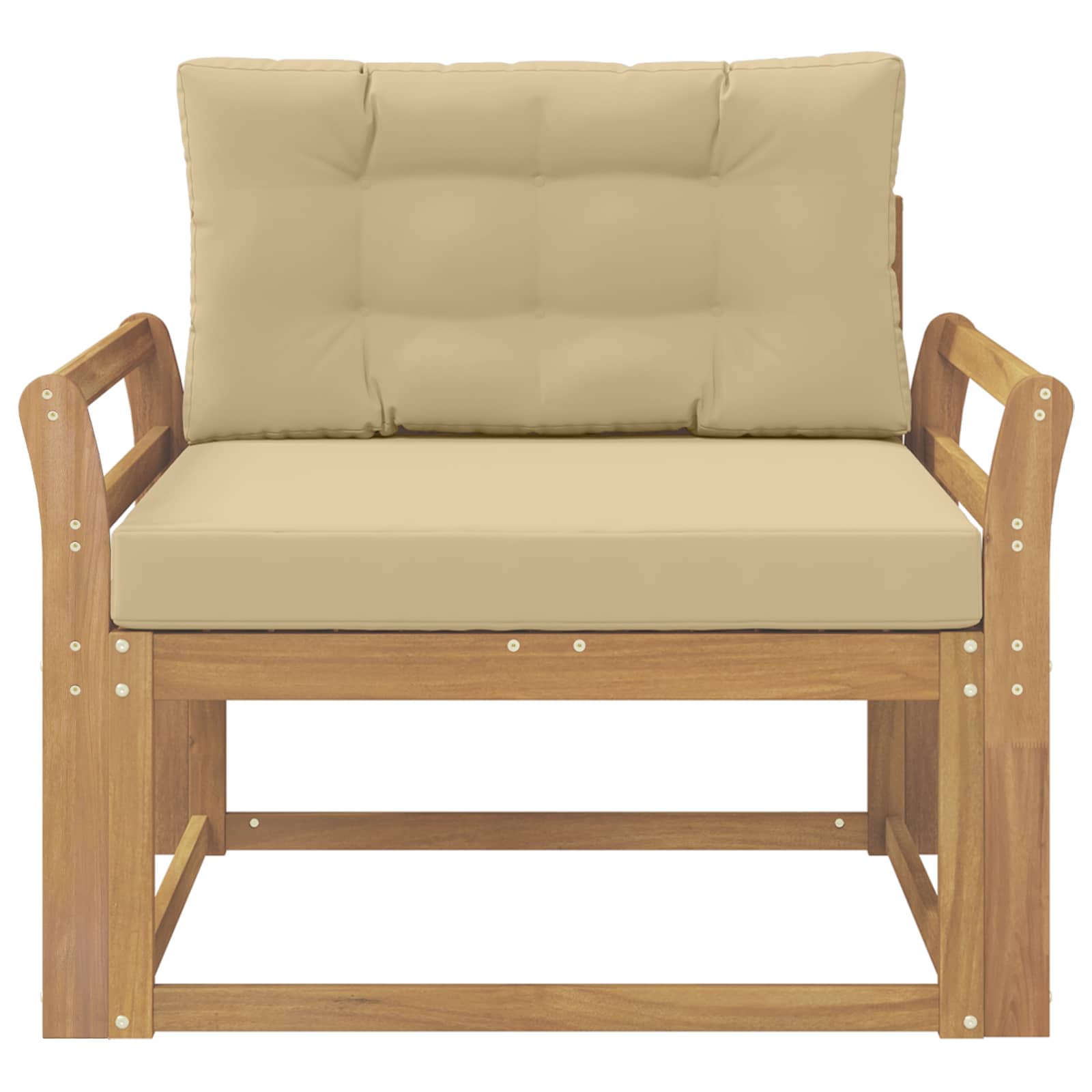 Outdoor Mittelsofa Polyester Weiß