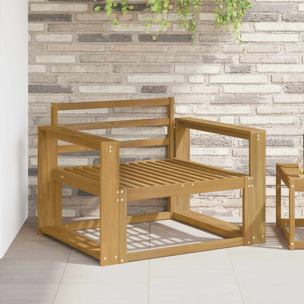 Outdoor Mittelsofa Massivholz Akazie Weiß