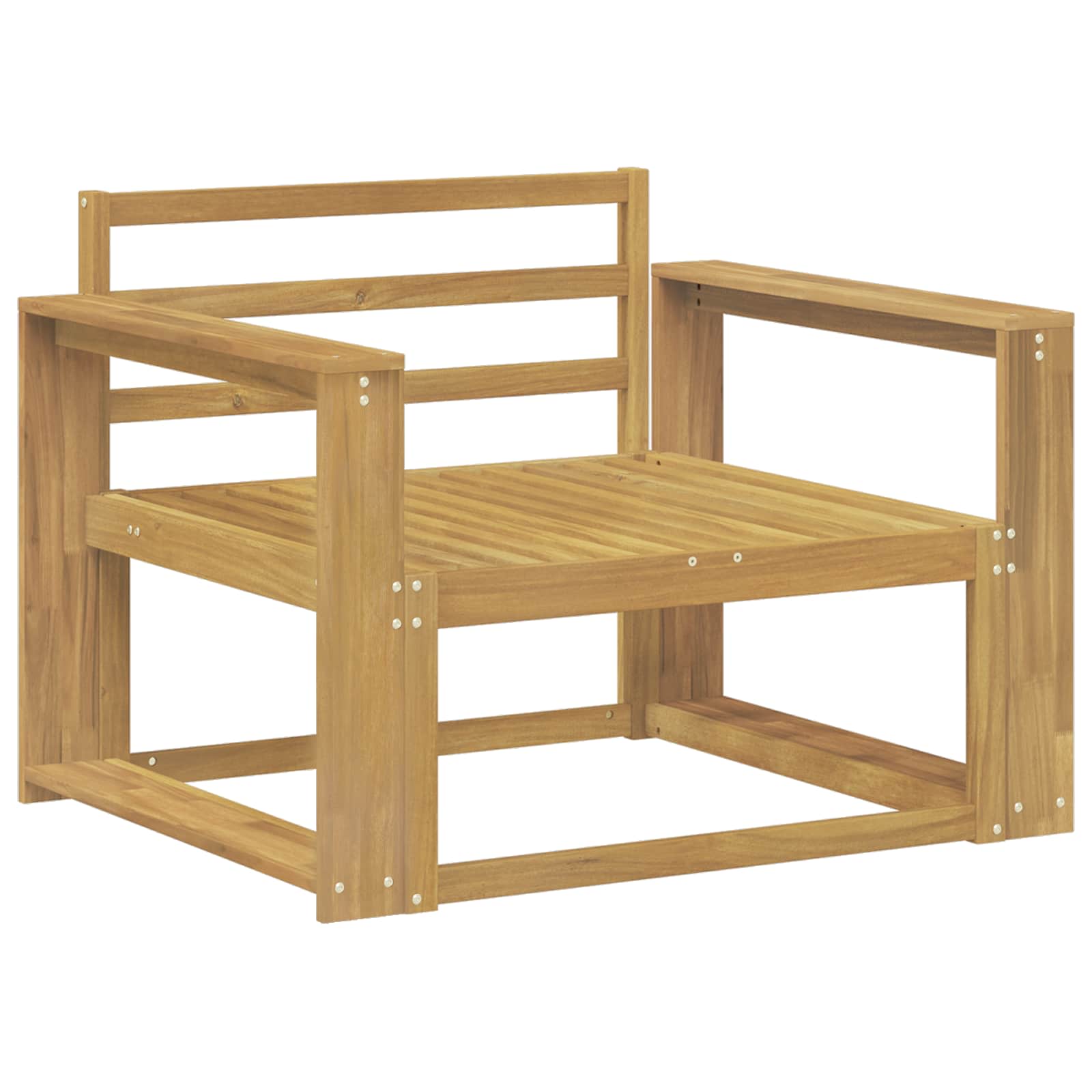 Outdoor Mittelsofa Massivholz Akazie Weiß